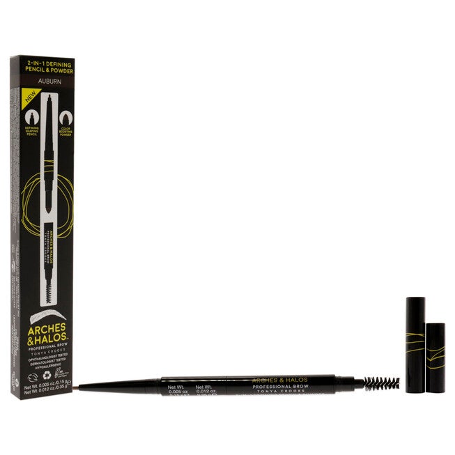 2-in-1 Defining Eyebrow Pencil and Powder - Auburn by Arches and Halos for Women - 0.017 oz Makeup, , alternate image number null