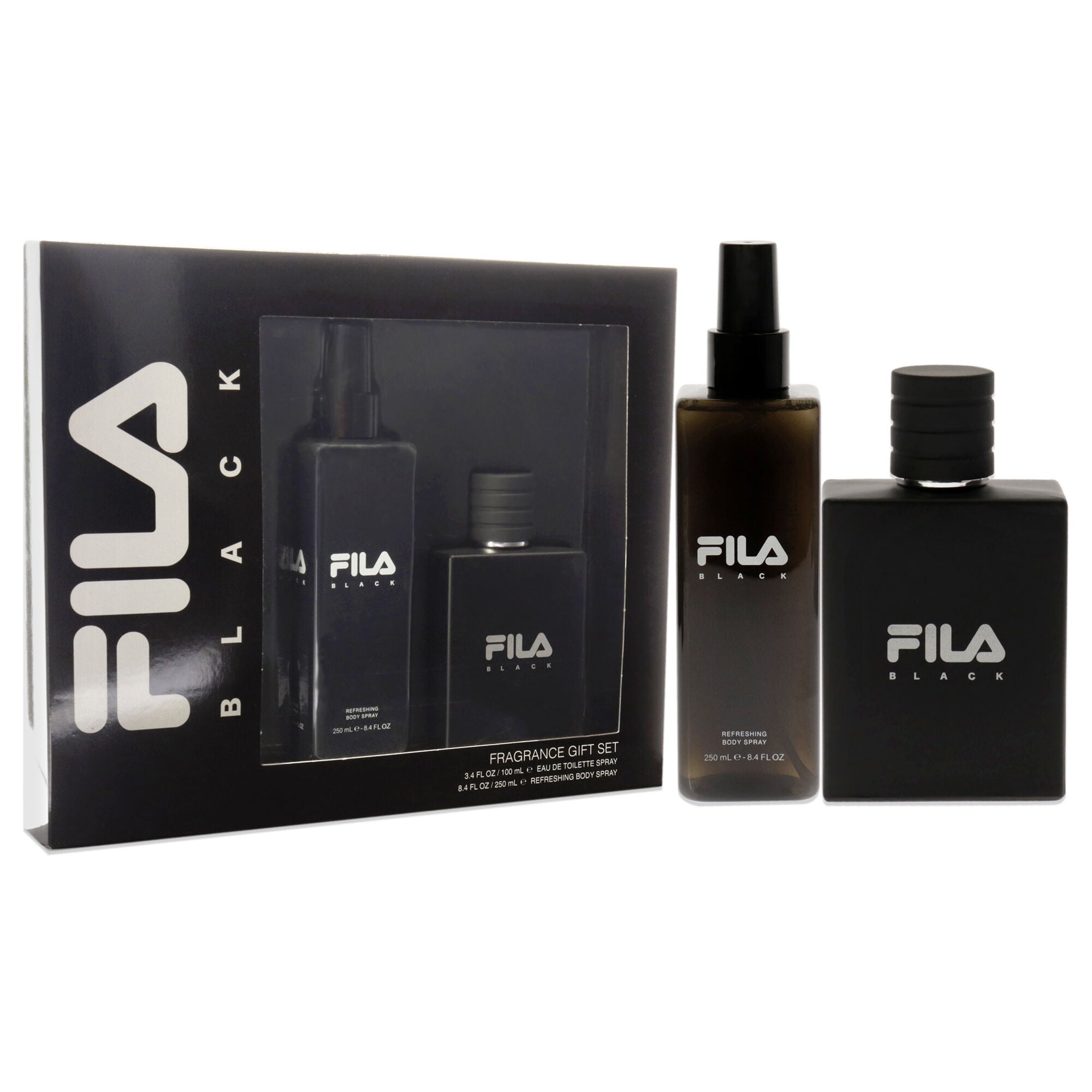 Fila Black by Fila for Men - 2 Pc Gift Set 3.4oz EDT Spray, 8.4oz Body Spray, See Description, alternate image number 1