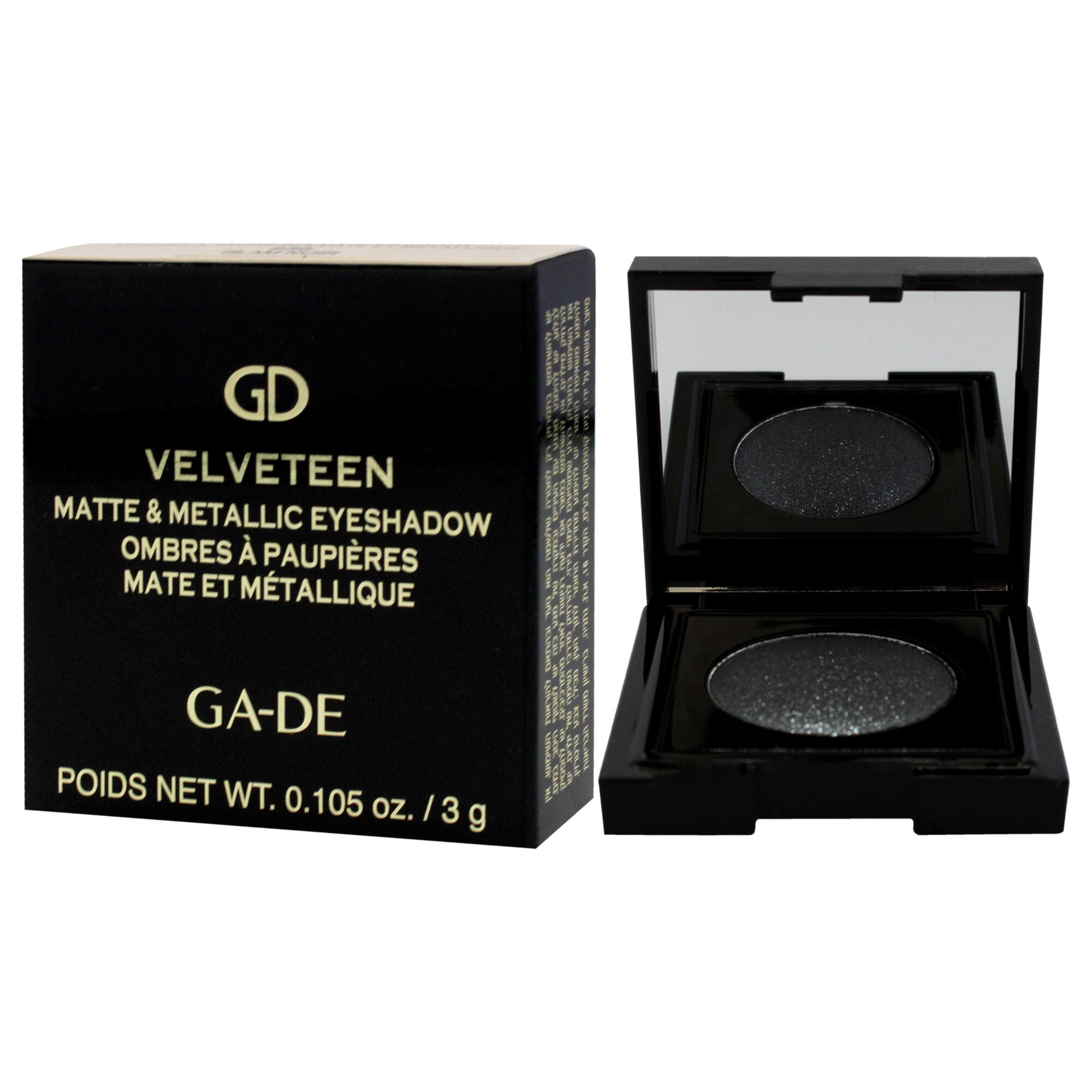 Velveteen Matte and Metallic Eyeshadow - 230 Glam Noir by GA-DE for Women - 0.105 oz Eye Shadow, See Description, alternate image number 3