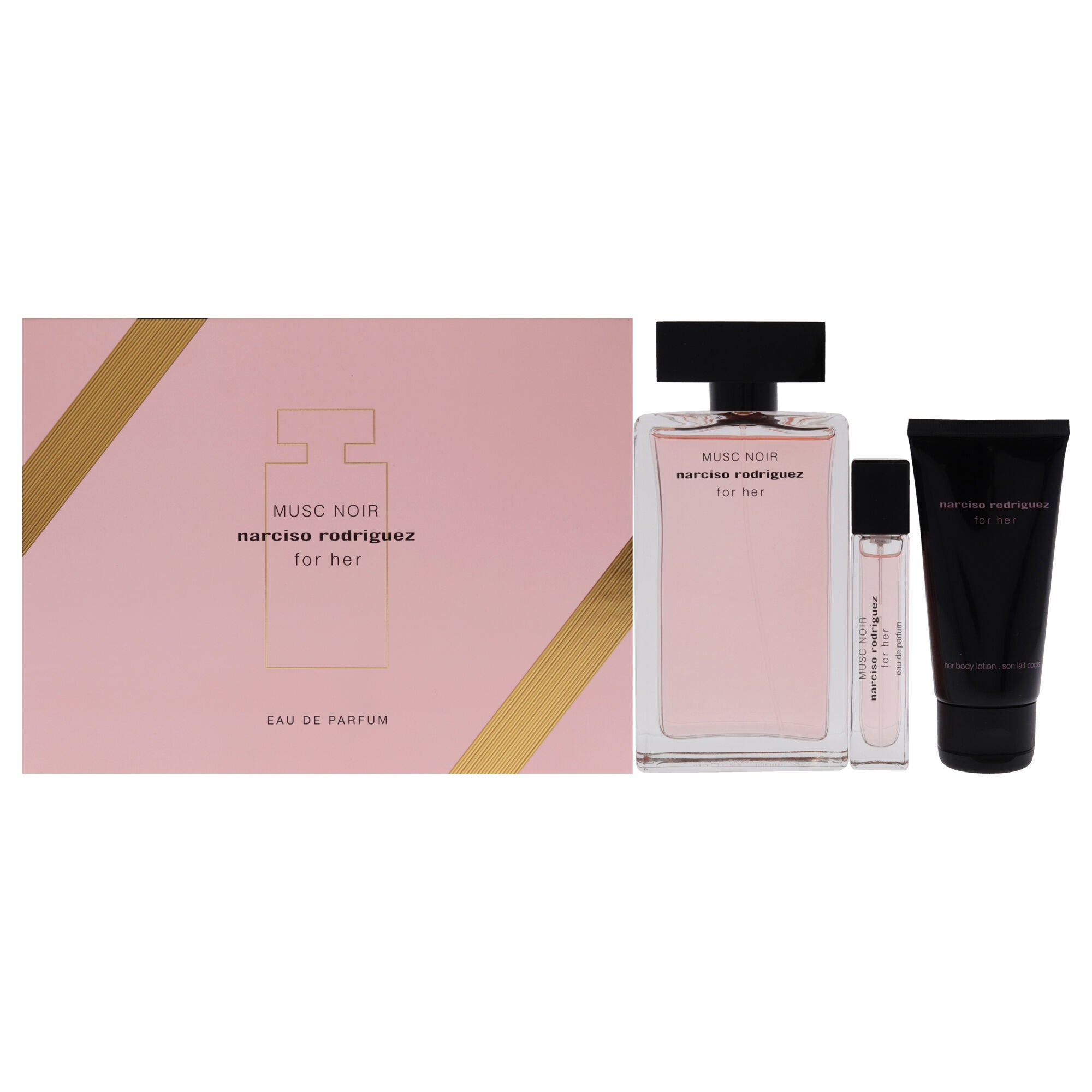 Musc Noir For Her by Narciso Rodriguez for Women - 3 Pc Set 3.3oz EDP Spray, 0.33oz EDP Spray, 1.6oz Body Lotion, See Description, hi-res image number 0