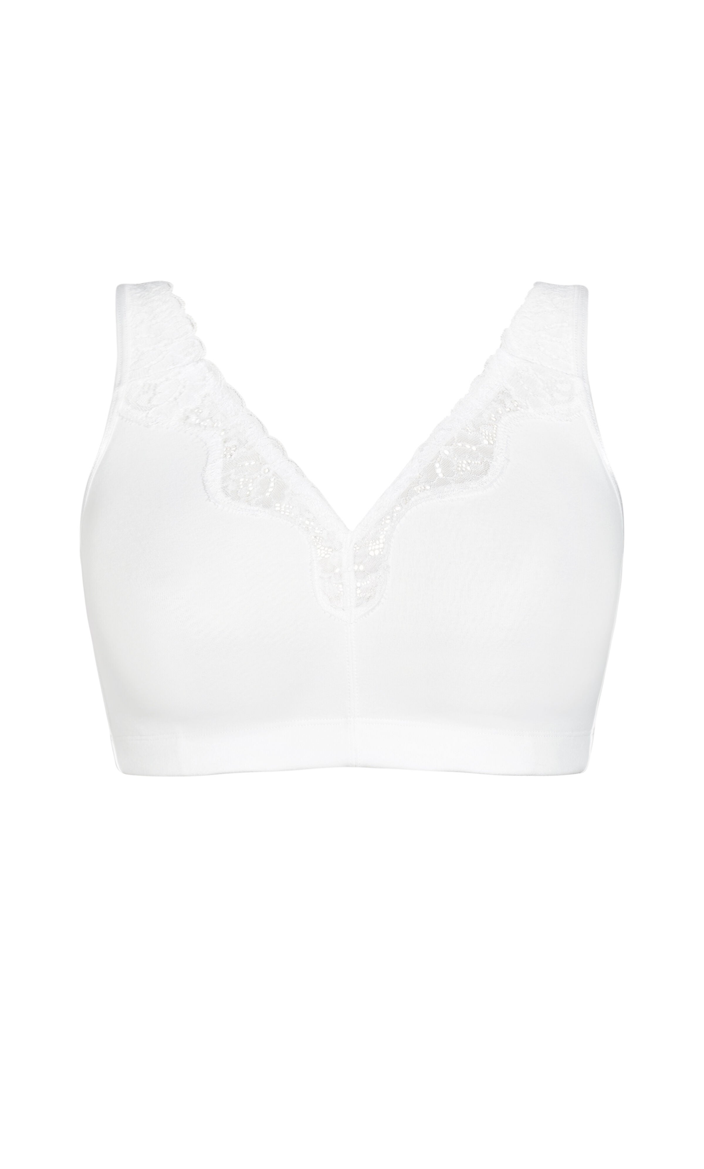 Comfort Cotton Wire Free Lace Bra - white, , alternate image number 3