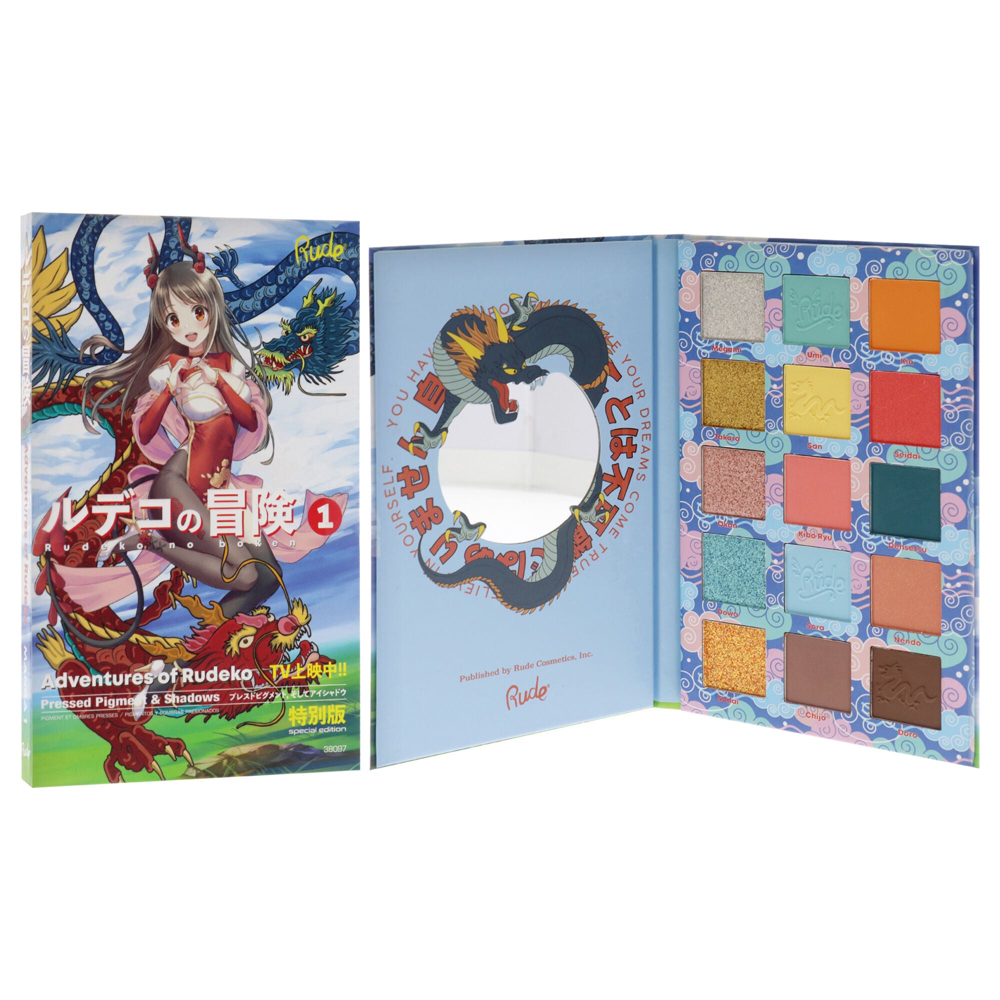 Manga Collection Pressed Pigments and Shadows Palette - Adventures of Rudeko by Rude Cosmetics for Women - 0.77 oz Eye Shadow, See Description, alternate image number 2