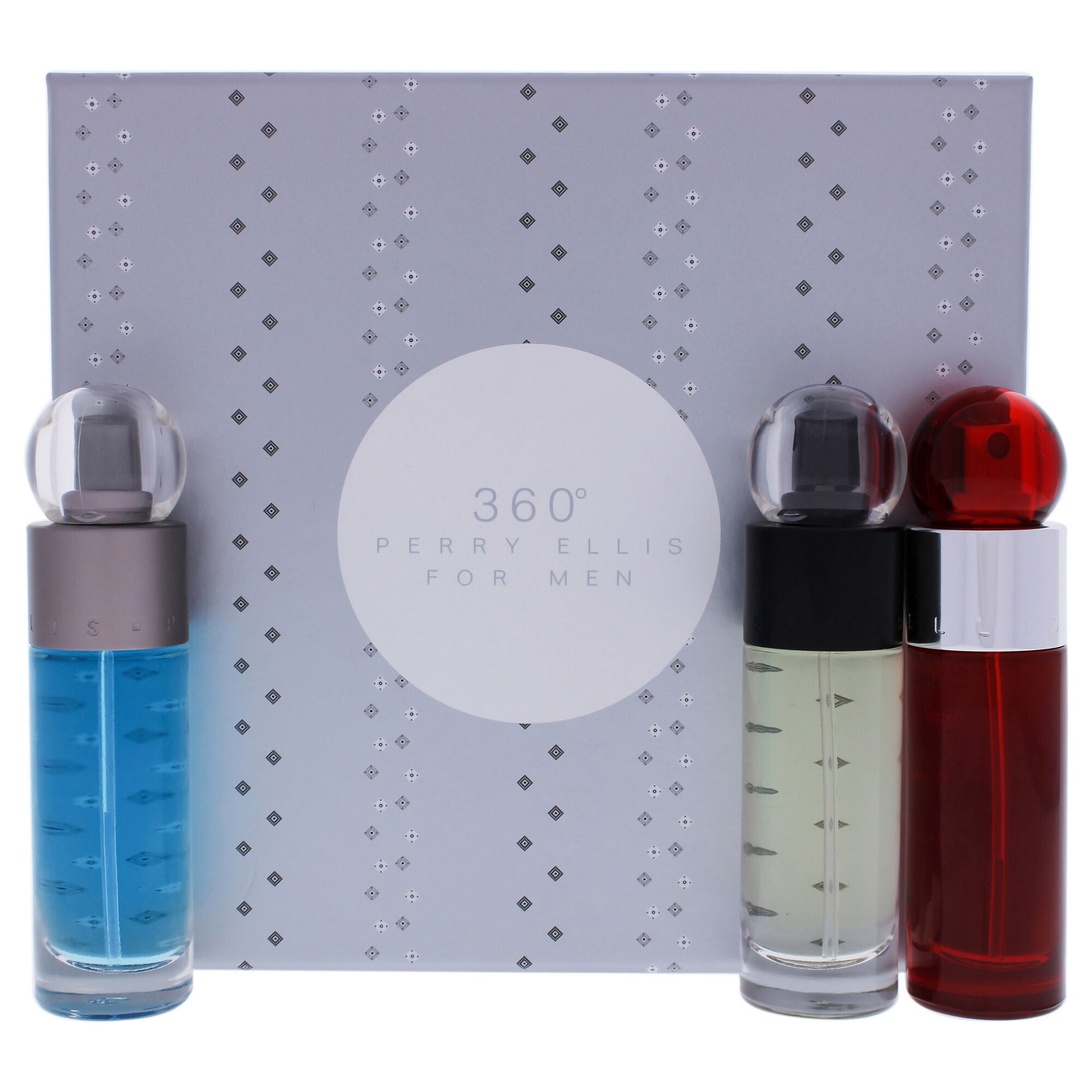 360 by Perry Ellis for Men - 3 Pc Gift Set 1oz 360 EDT Spray, 1oz 360 Red EDT Spray, 1oz Reserve EDT Spray, See Description, hi-res image number 0