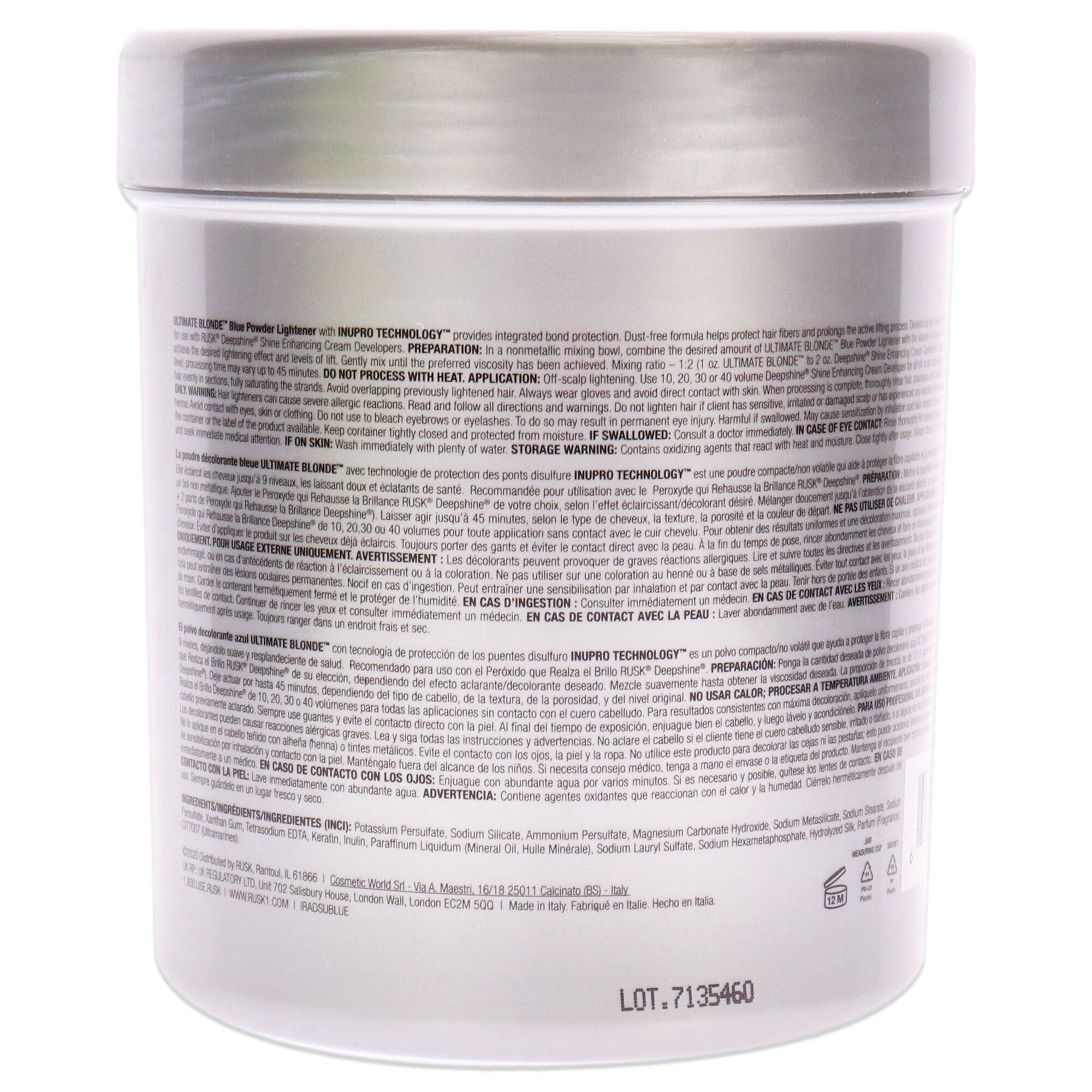 Deepshine Ultimate Blonde Blue Powder Lightener by Rusk for Unisex - 17.64 oz Lightener, See Description, alternate image number 1