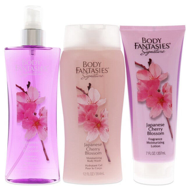 Signature Japanese Cherry Blossom Set by Body Fantasies for Women - 3 Pc Gift Set, See Description, alternate image number 2