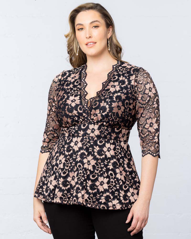 Luxe Lace Top, Rose Gold, hi-res image number 0