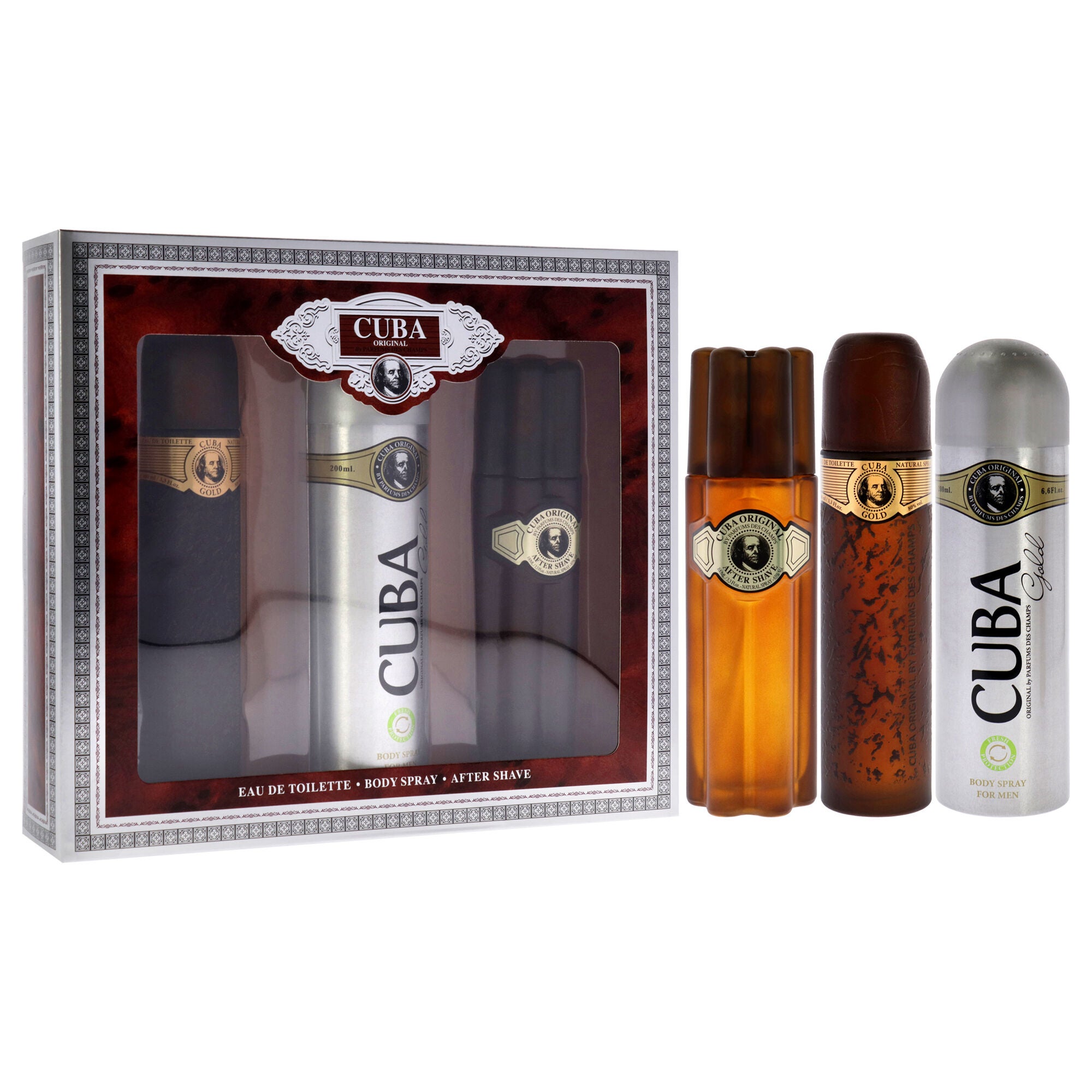 Cuba Gold by Cuba for Men - 3 Pc Gift Set 3.3oz EDT Spray, 6.6oz Deodorant Spray, 3.3oz After Shave, , alternate image number 6