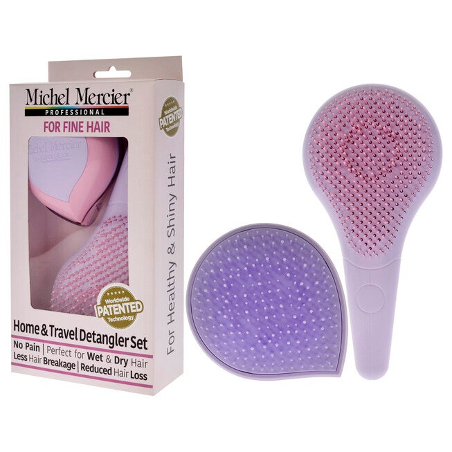 Home and Travel Detangler Set - Fine Hair by Michel Mercier for Unisex - 2 Pc The Classic Detangler Brush, The Travel Detangler Brush, , alternate image number null