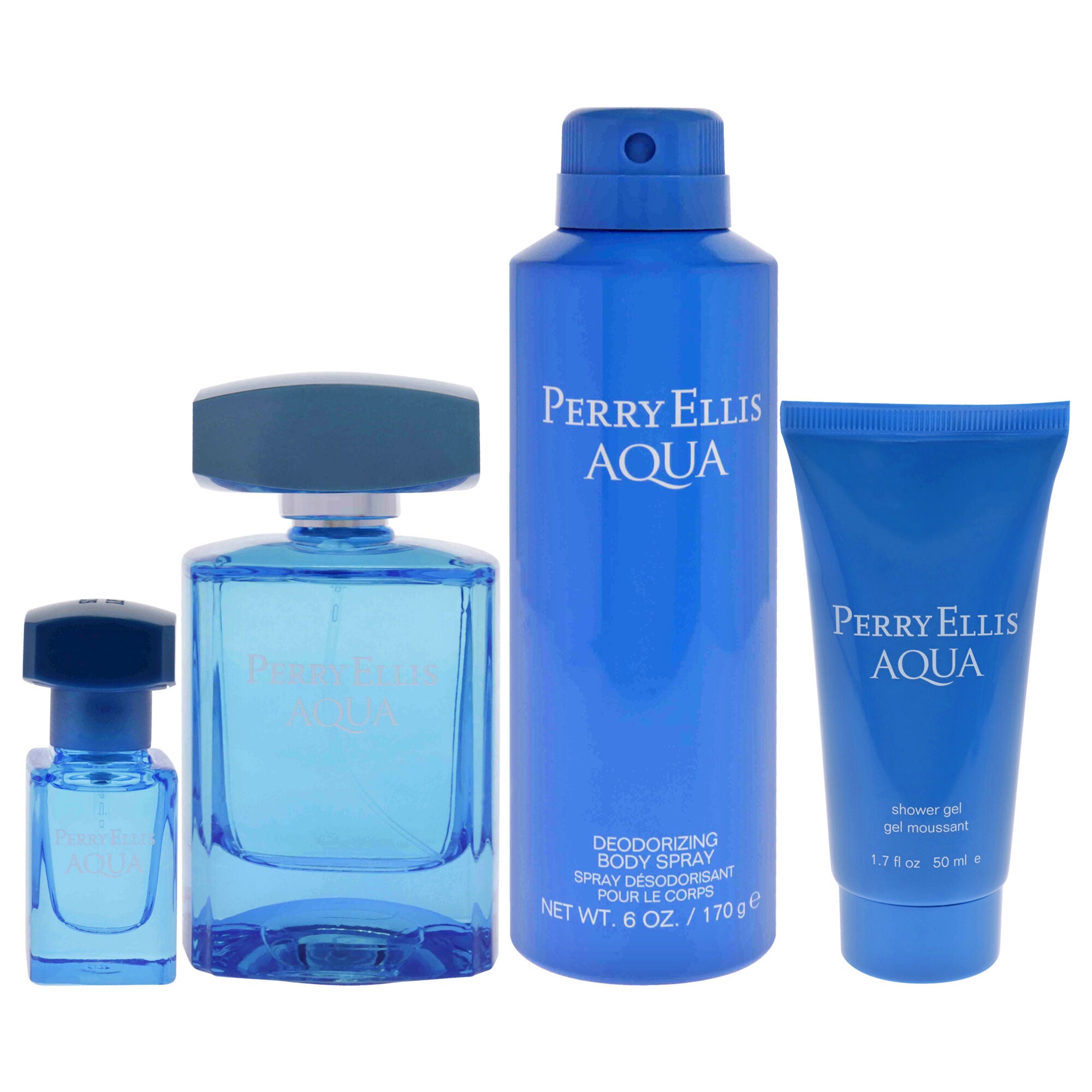 Perry Ellis Aqua by Perry Ellis for Men - 4 Pc Gift Set 3.4oz EDT Spray, 0.25oz EDT Spray, 6oz Deodorizing Body Spray, 1.7oz Shower Gel, , alternate image number 6