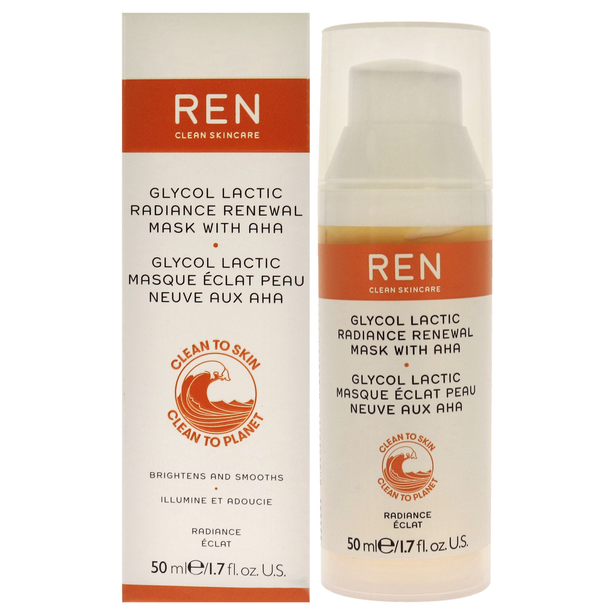 Glycol Lactic Radiance Renewal Mask by REN for Unisex - 1.7 oz Mask, See Description, hi-res image number 0
