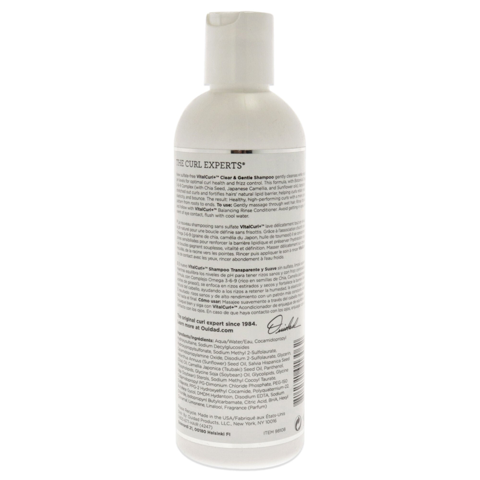 VitalCurl Plus Clear and Gentle Shampoo by Ouidad for Unisex - 8.5 oz Shampoo, See Description, alternate image number 1