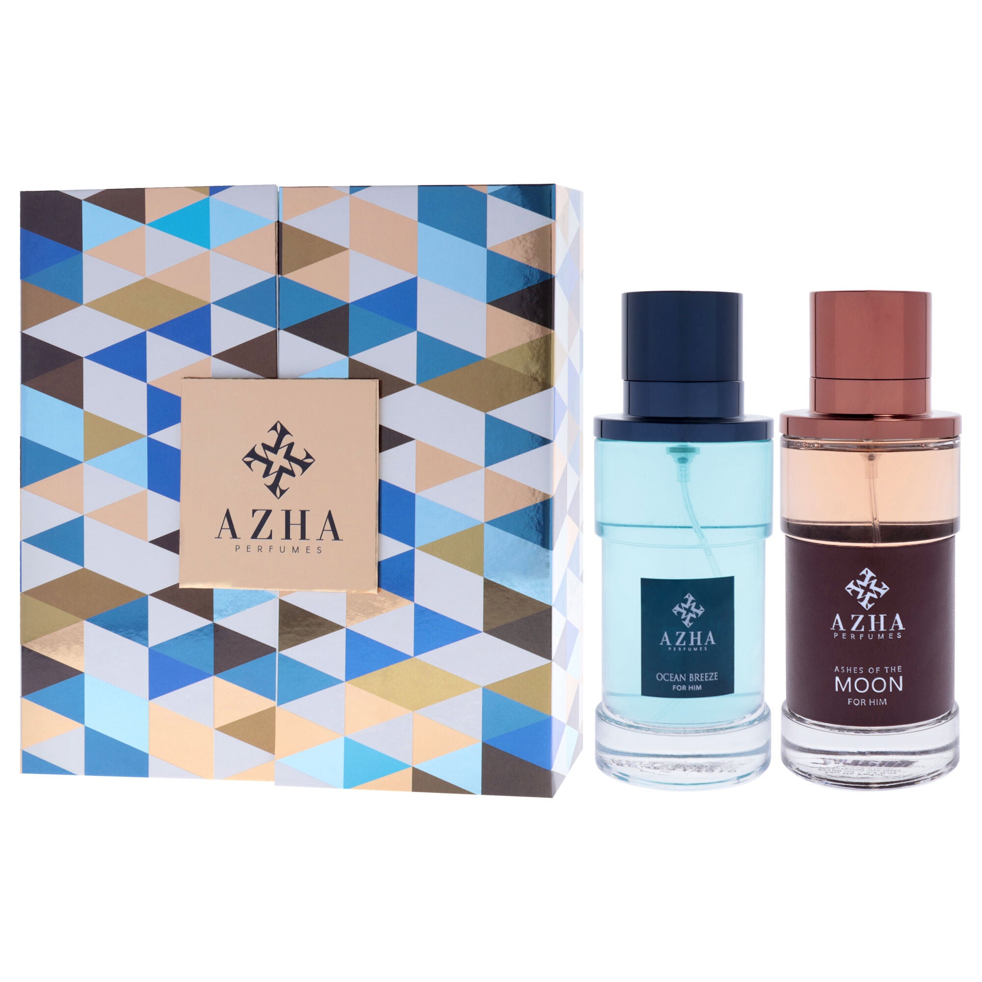 Azha Perfume by Azha for Men - 2 Pc Gift Set 3.3oz Ashes of Moon EDP Spray, 3.3oz Ocean Breeze EDP Spray, Clear, alternate image number 3