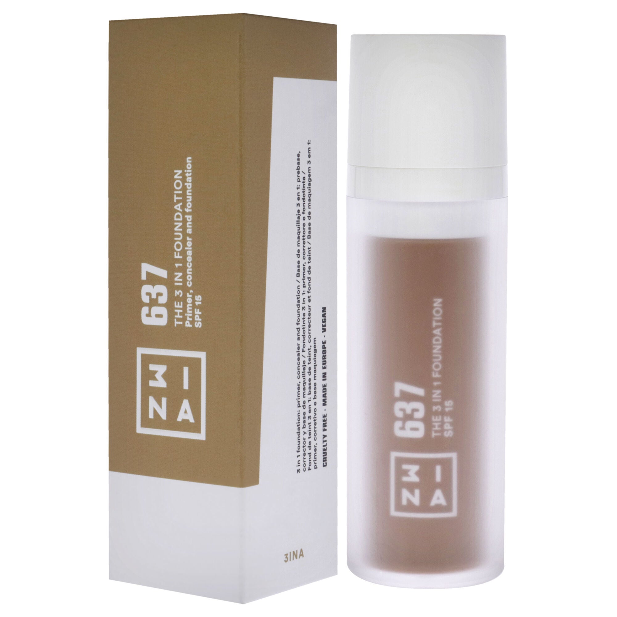The 3-In-1 Foundation SPF 15 - 637 by 3INA for Women - 1.01 oz Foundation, See Description, alternate image number 3