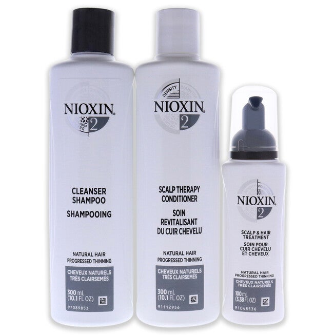 System 2 Kit by Nioxin for Unisex - 3 Pc 10.1oz Cleanser Shampoo, 10.1 oz Scalp Therapy Conditioner, 1Liter Scalp and Hair Treatment, , alternate image number null