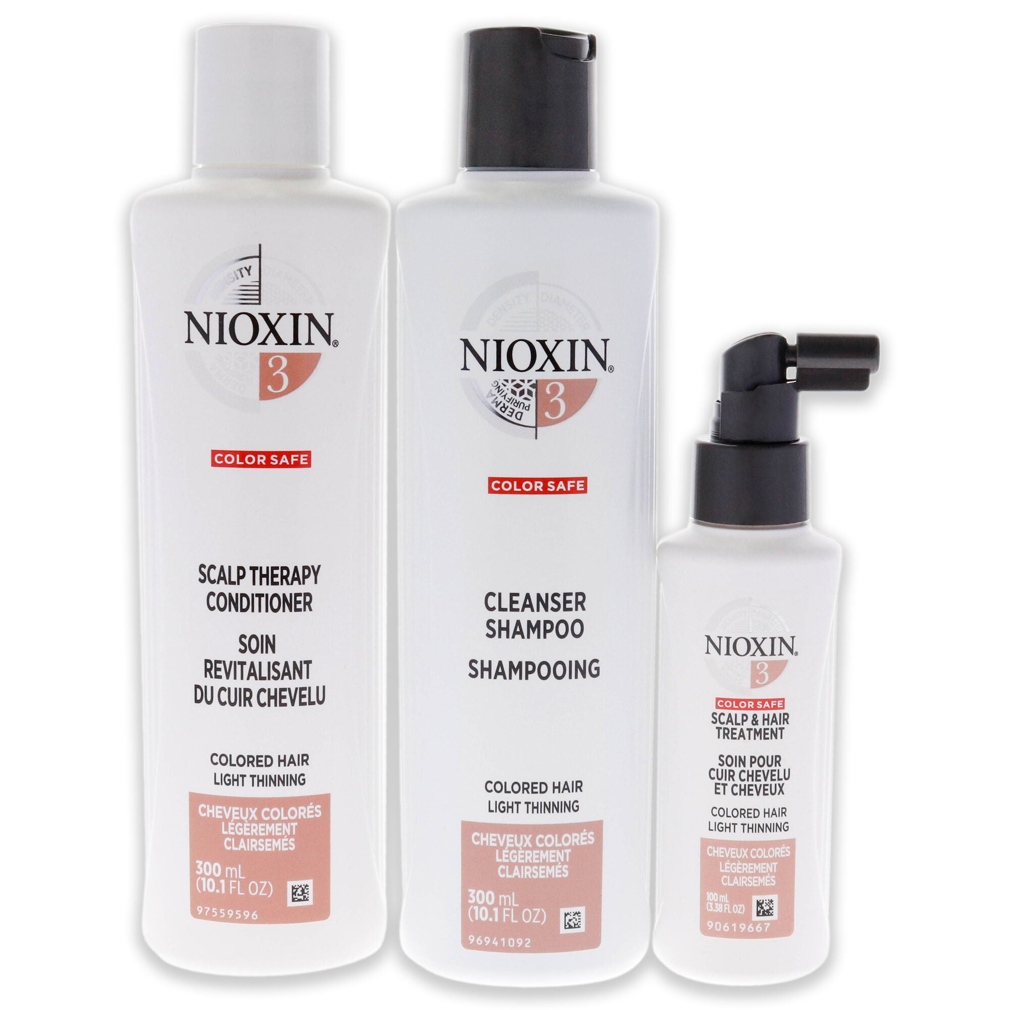 System 3 Kit by Nioxin for Unisex - 3 Pc 10.1oz Color Safe Cleanser Shampoo, 10.1 oz Color Conditioner, 1Liter Color Safe Scalp and Hair Treatment, , alternate image number 5