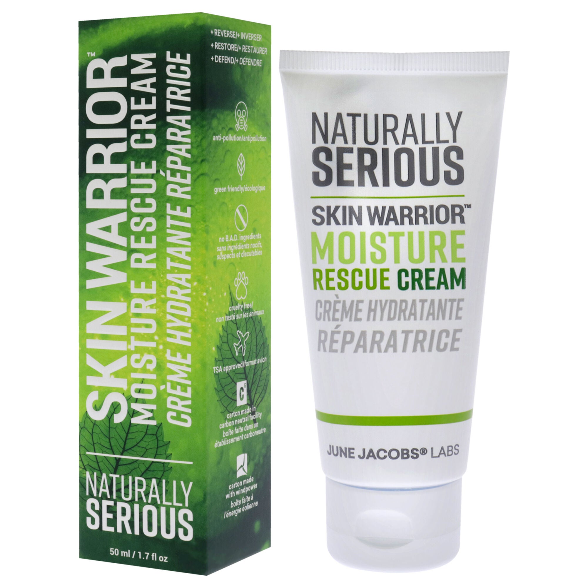 Skin Warrior Moisture Rescue Cream by Naturally Serious for Unisex - 1.7 oz Cream, See Description, alternate image number 3
