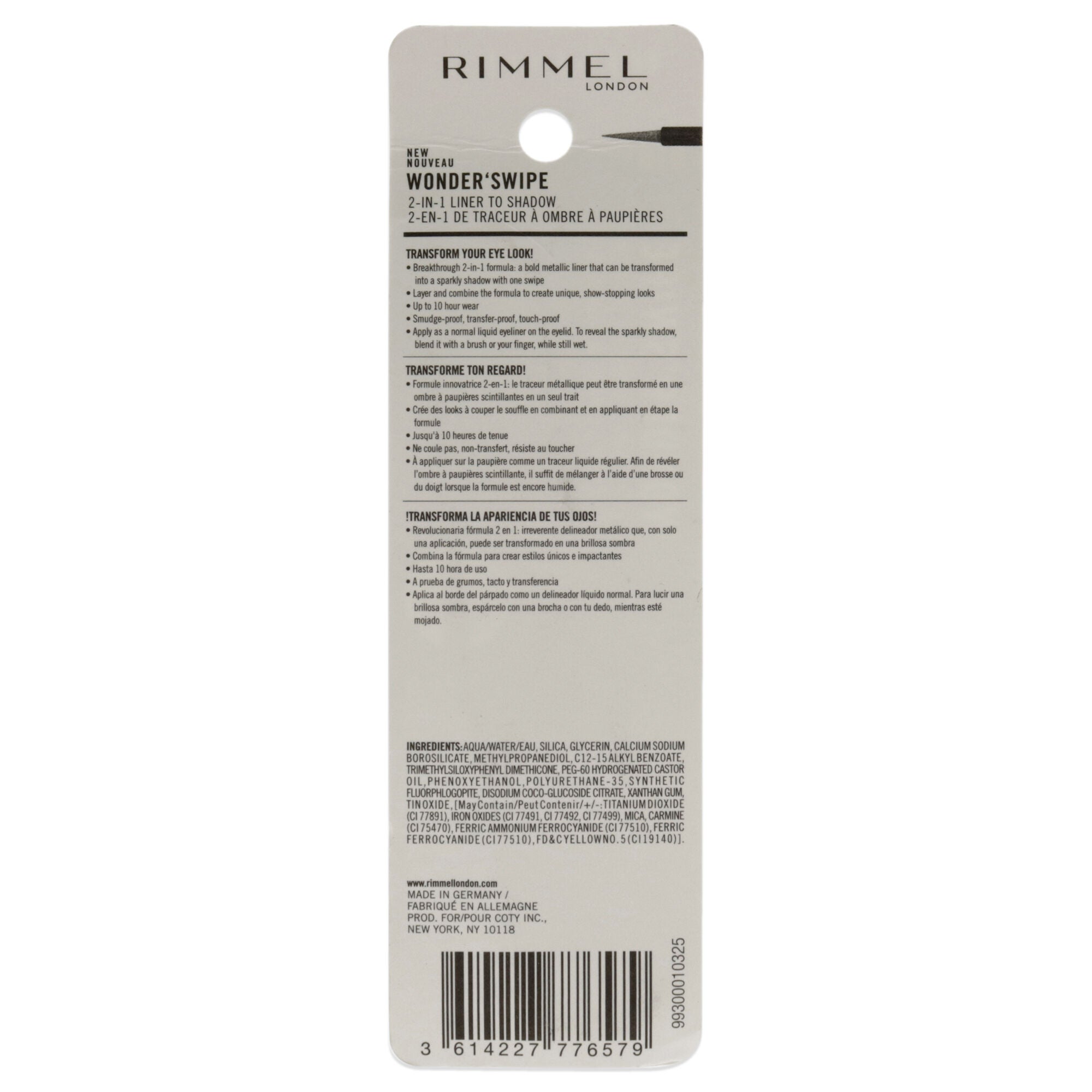 Wonder Swipe 2-in-1 Liner to Shadow - 016 Out Out by Rimmel London for Women - 0.058 oz Eyeliner, See Description, alternate image number 1
