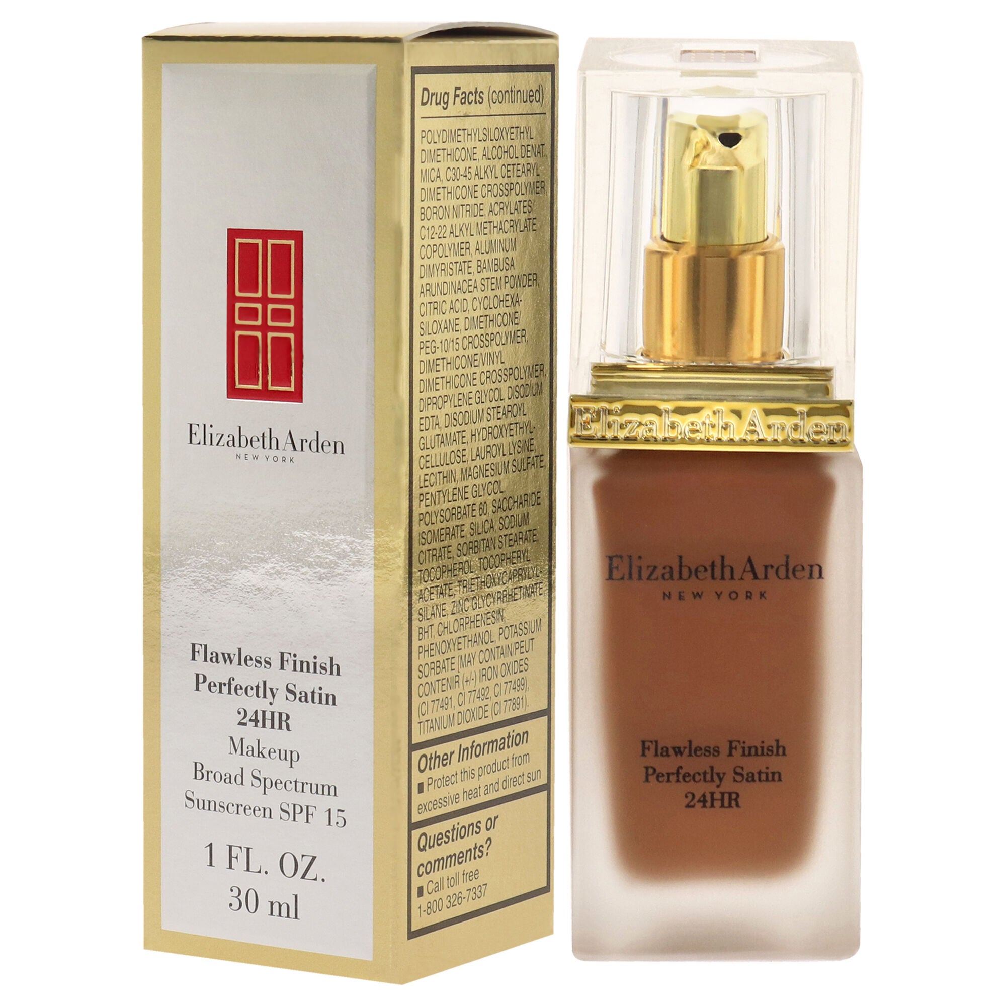 Flawless Finish Perfectly Satin 24HR Makeup SPF 15 - 17 Cocoa by Elizabeth Arden for Women - 1 oz Foundation, , alternate image number 8