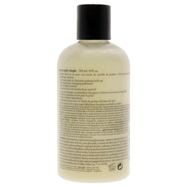 Purity Made Simple One Step Facial Cleanser by Philosophy for Unisex - 8 oz Cleanser, , alternate image number null