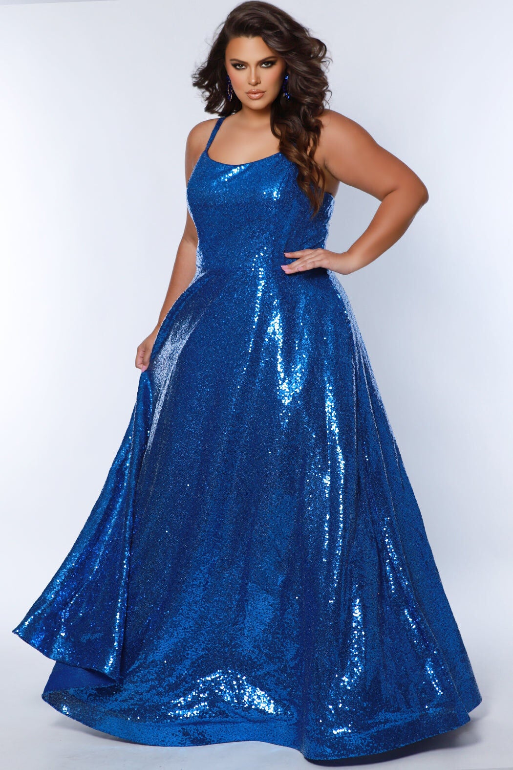 IT'S ALL IN THE ATTITUDE SEQUIN DRESS, Cobalt / Cobalt, hi-res image number 0