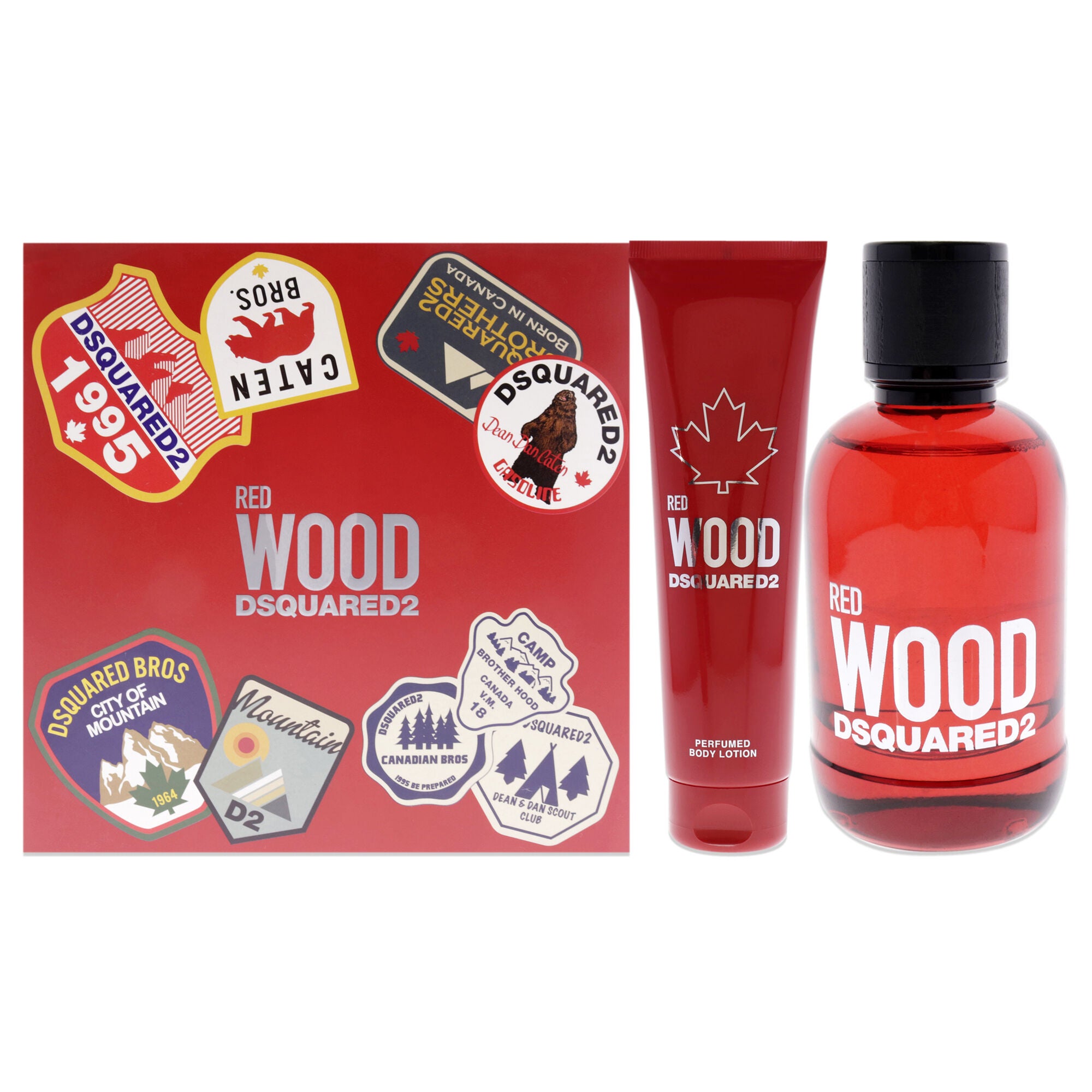 Red Wood by Dsquared2 for Women - 2 Pc Gift Set 3.4oz EDT Spray, 5.0oz Perfumed Body Lotion, See Description, hi-res image number 0