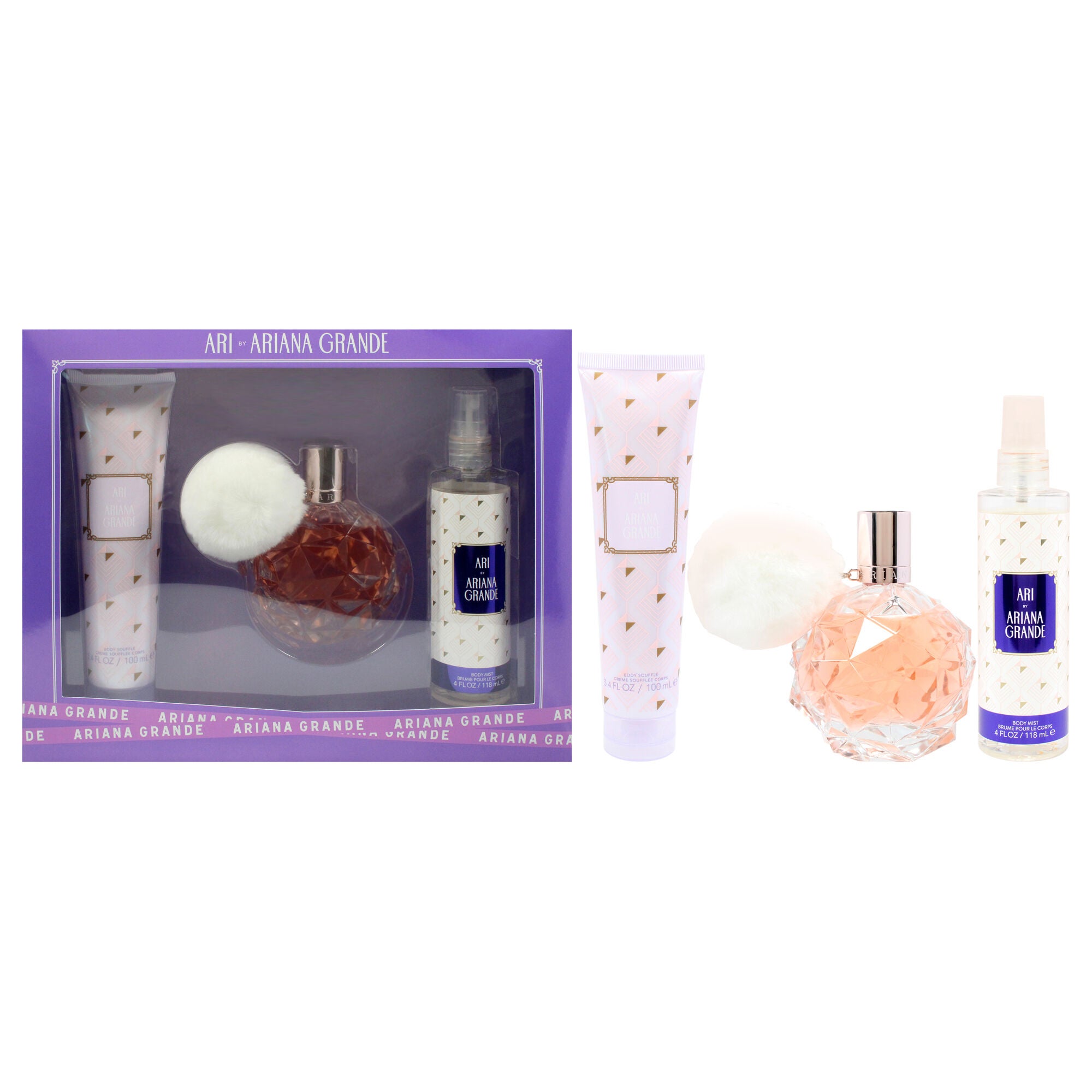 Ari by Ariana Grande for Women - 3 Pc Gift Set 3.4oz EDP Spray, 3.4oz Body Souffle, 4oz Body Mist, See Description, hi-res image number 0