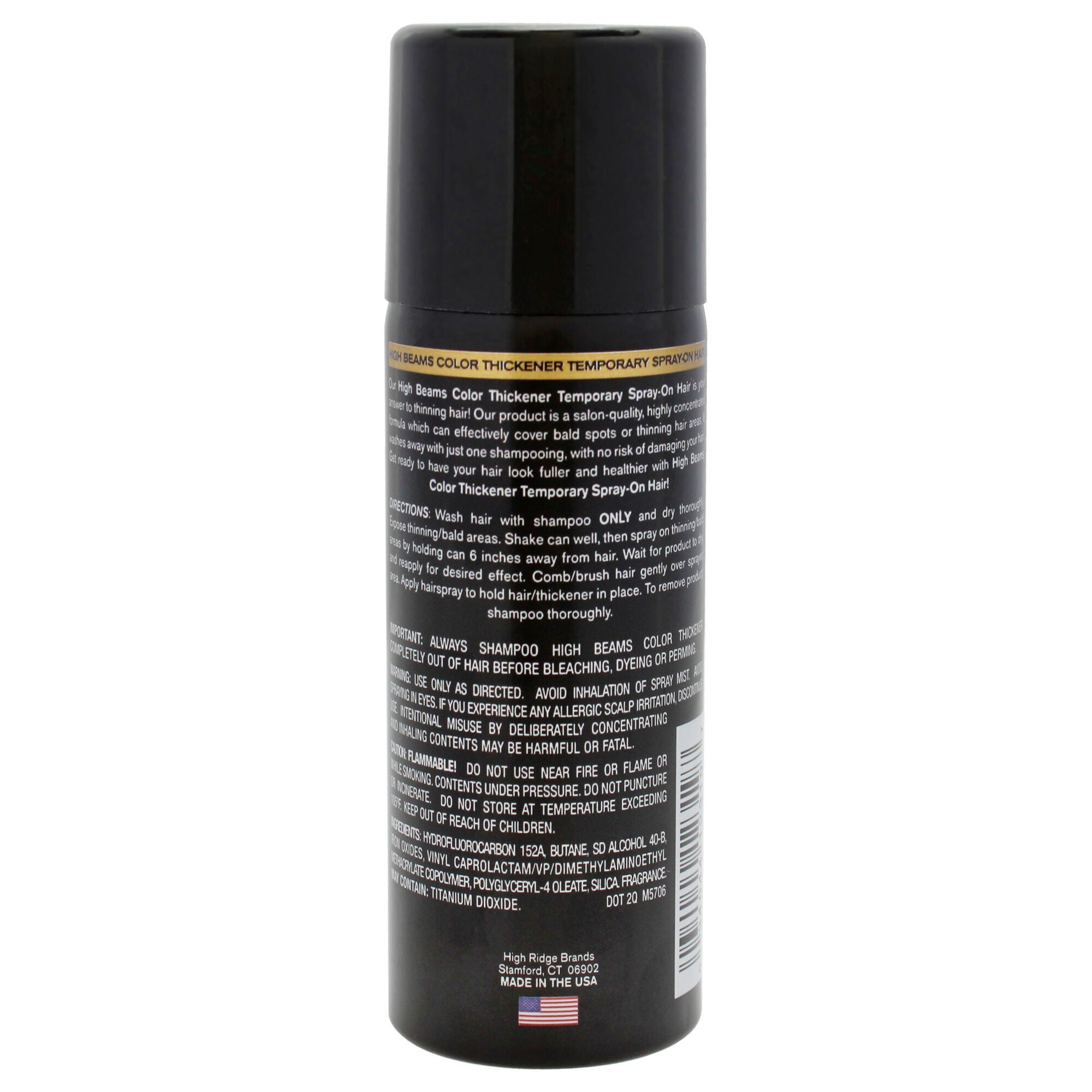 High Beams Color Thickener Temporary Spray - Jet Black by Salon Grafix for Unisex - 2.7 oz Hair Color, See Description, alternate image number 1