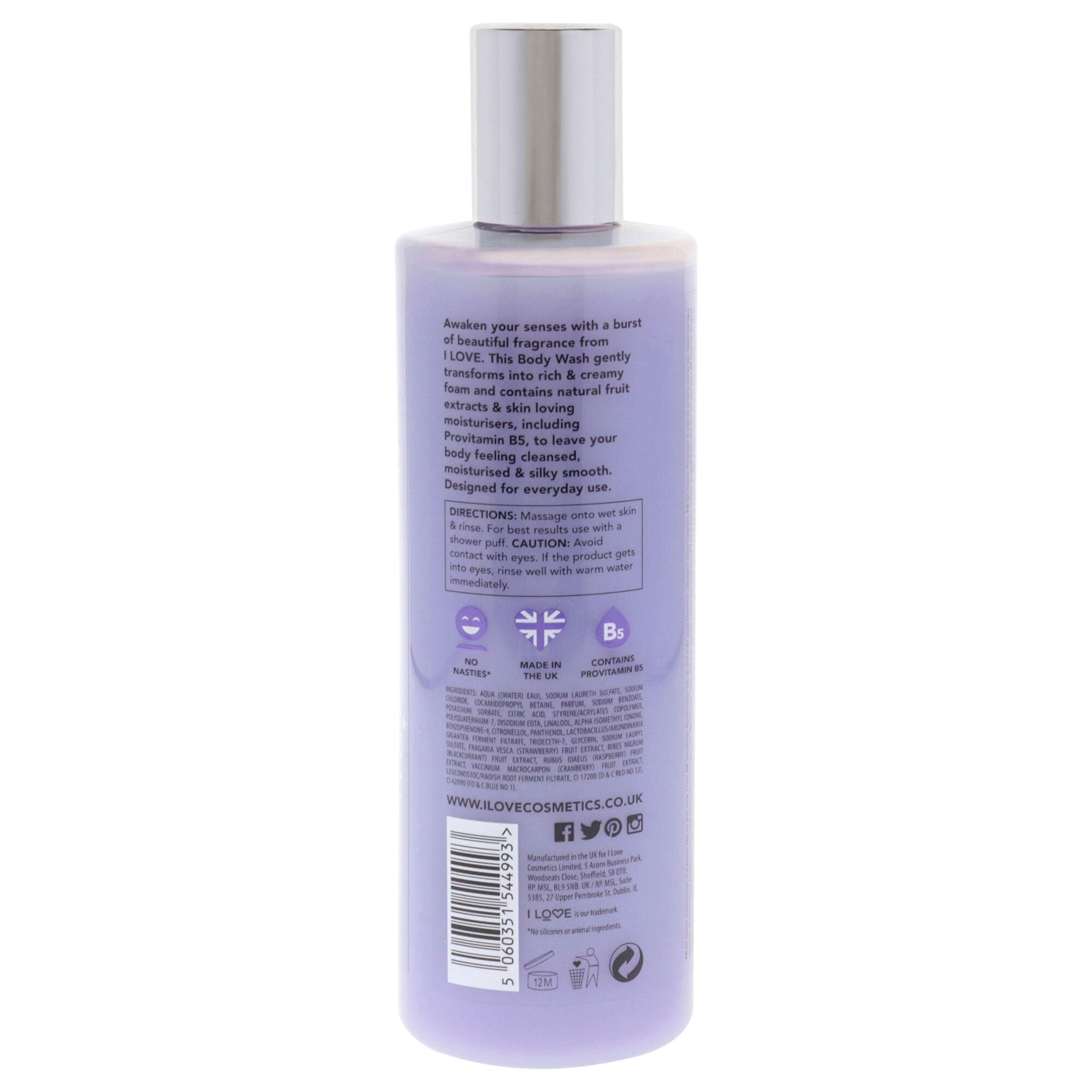 Scented Body Wash - Violet Dreams by I Love Cosmetics for Women - 11.8 oz Body Wash, See Description, alternate image number 2