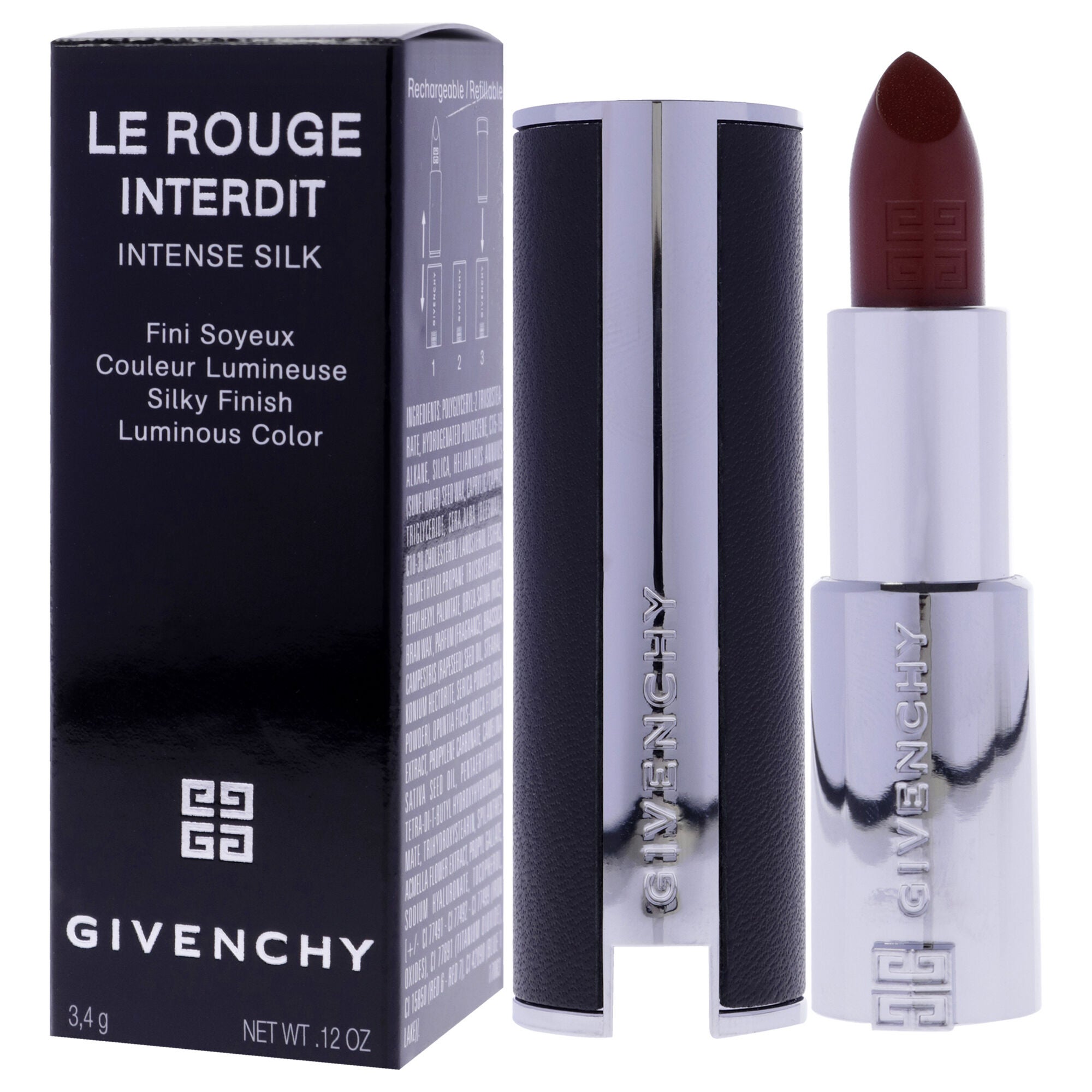 Le Rouge Interdit Intense Silk Lipstick - 319 Rouge Santal by Givenchy for Women - 0.12 oz Lipstick (Refillable), Brown, alternate image number 2