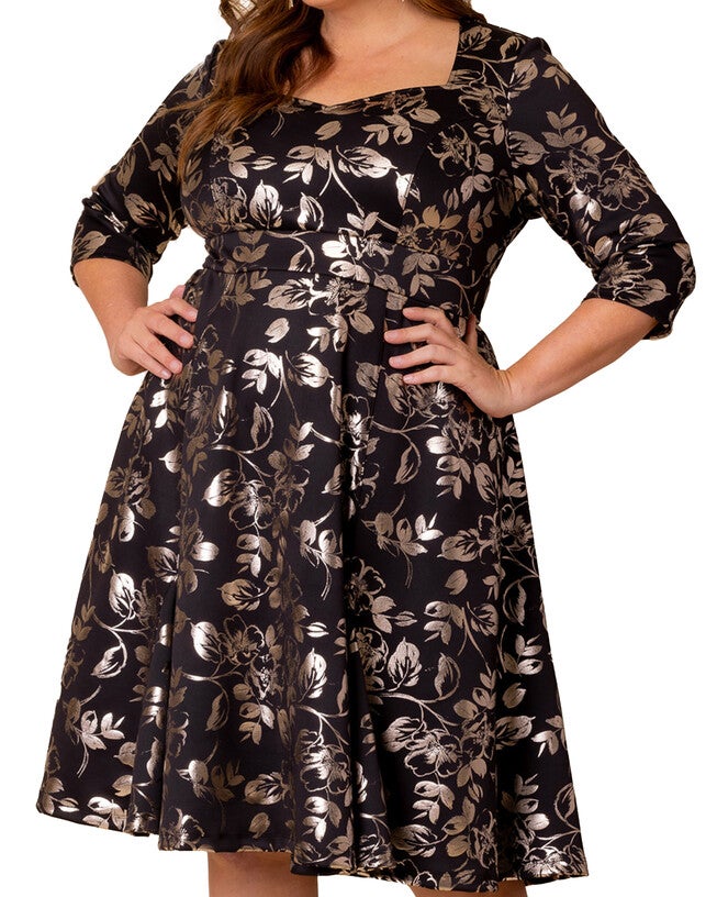 Royal Sweetheart Cocktail Dress, GILDED NOIR / Black, alternate image number null