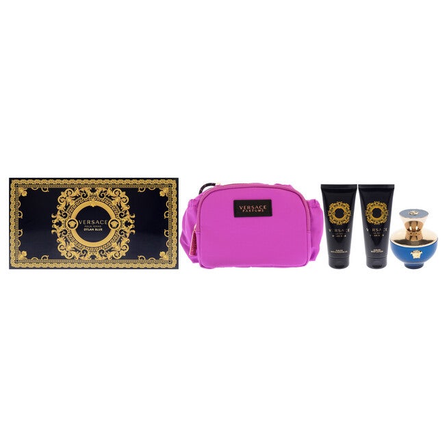 Dylan Blue by Versace for Women - 4 Pc Gift Set - 3.4oz EDP Spray, 3.4oz Sublime Body Lotion, 3.4oz Sublime Bath and Shower Gel, Makeup Case, NA, hi-res image number null