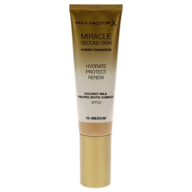 Miracle Second Skin Foundation SPF 20 - 05 Medium by Max Factor for Women - 1.01 oz Foundation, NA, hi-res image number null