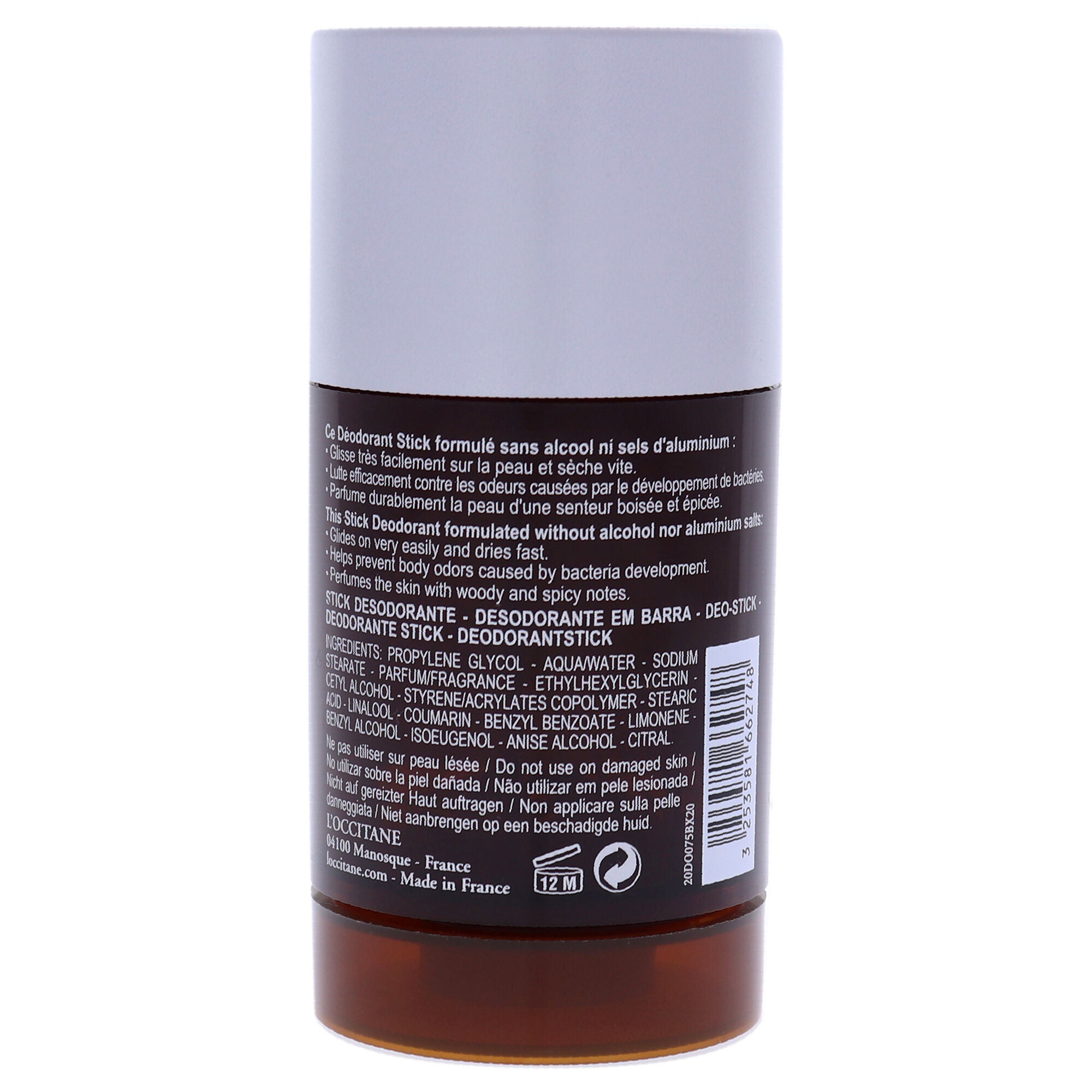 Bavx Stick Deodorant by LOccitane for Men - 2.6 oz Deodorant Stick, , alternate image number 4