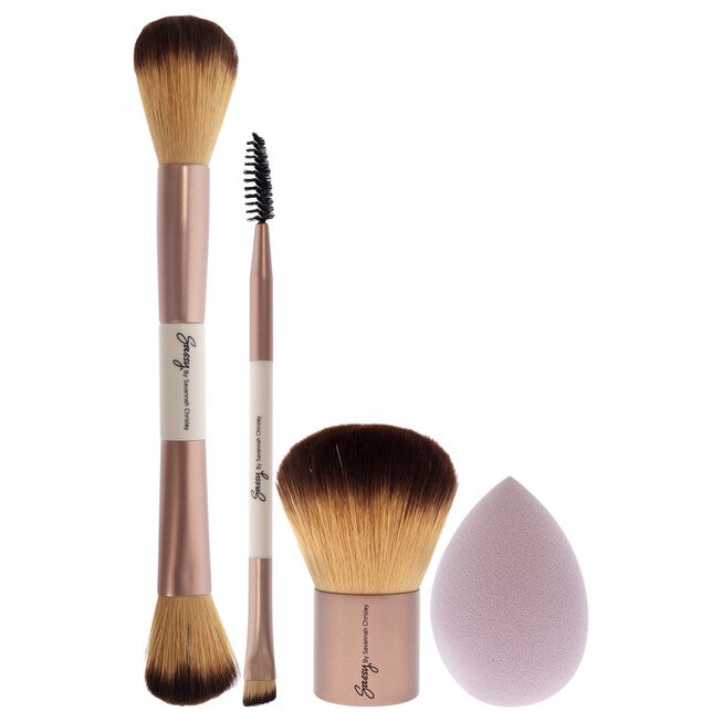 Sassy Brush Kit by Savannah Chrisley for Women - 5 Pc F04 Multi-Purpose Fase Brush, F05 Kabuki, E04 Precision Eye and Brow, Sponge, Bag, , alternate image number null