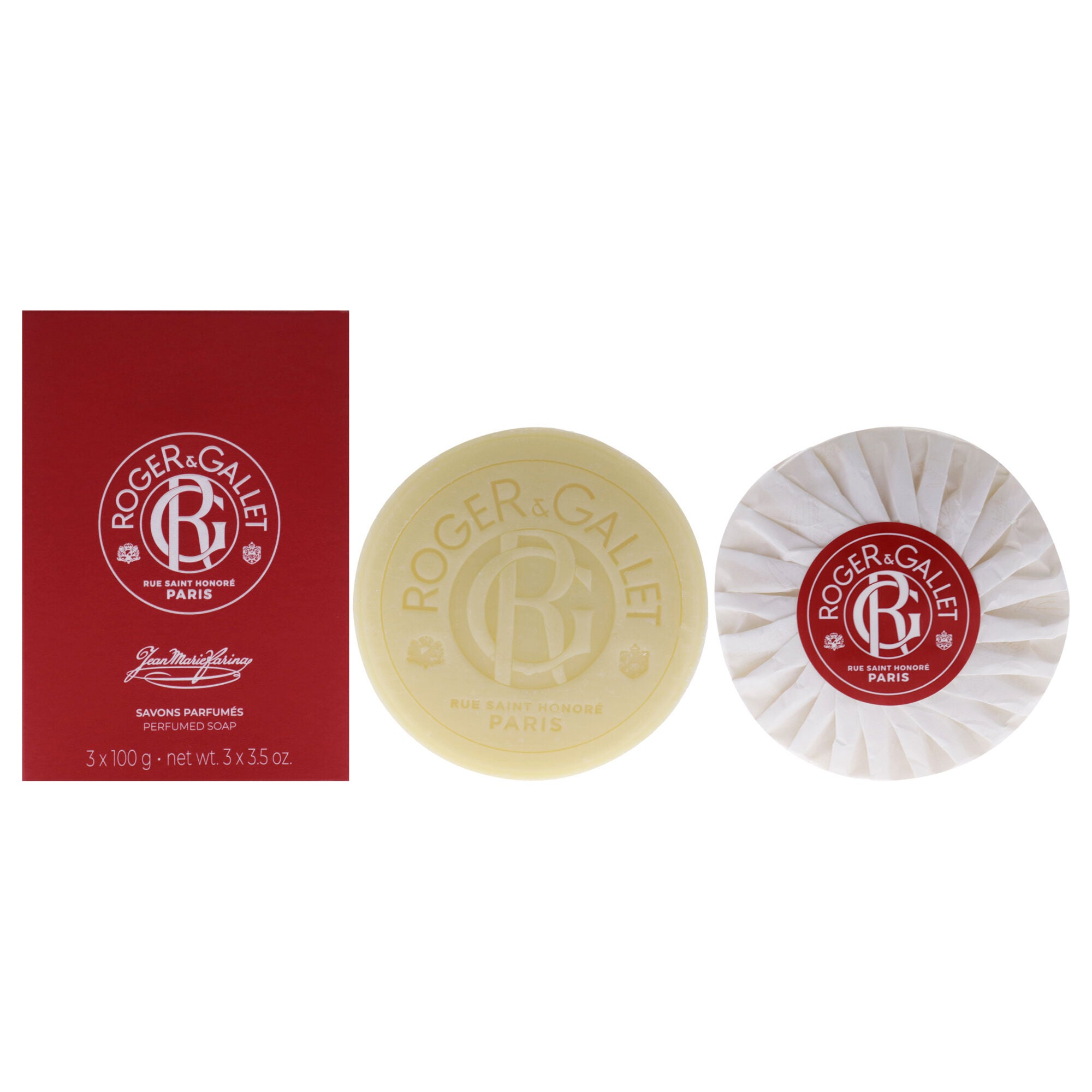 Jean Marie Farina Perfumed Soap Set by Roger & Gallet for Unisex - 3 x 3.5 oz Soap, See Description, hi-res image number 0
