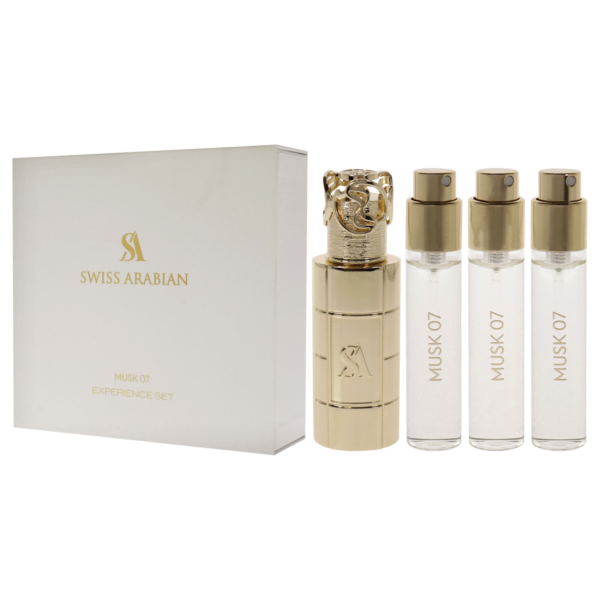 Musk 07 by Swiss Arabian for Unisex - 4 Pc Mini Gift Set 3 x 1oz Perfume Spray, Metal Case, , alternate image number 8