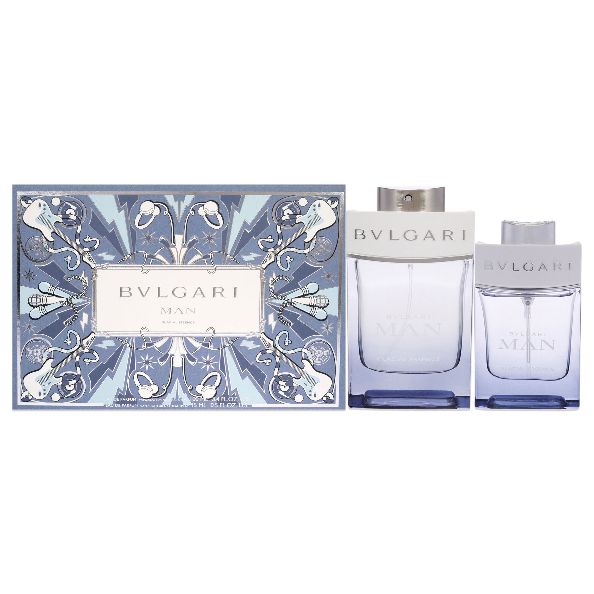Bvlgari Man Glacial Essence by Bvlgari for Men - 2 Pc Gift Set 3.4oz EDP Spray, 0.5oz EDP Spray, See Description, hi-res image number 0