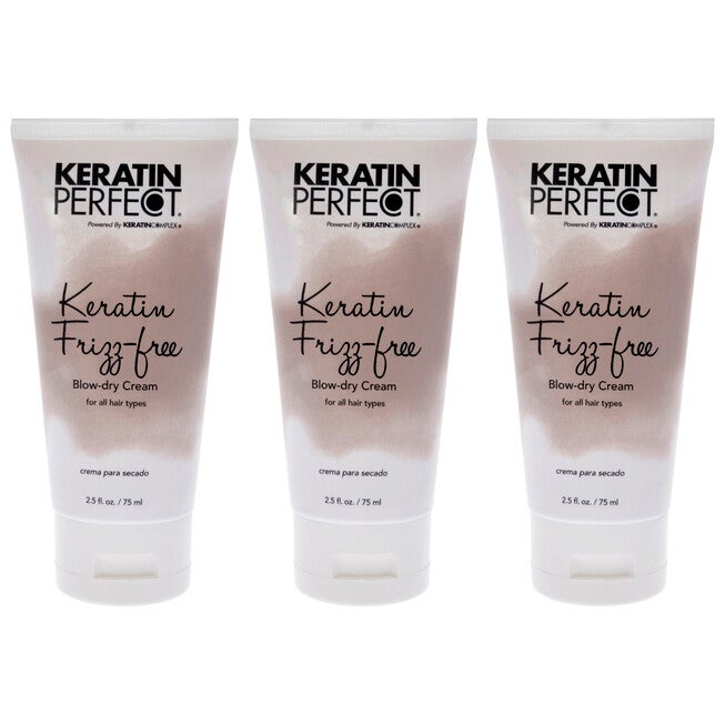 Keratin Frizz-Free Bow Dry Cream by Keratin Perfect for Unisex - 2.5 oz Cream - Pack of 3, See Description, hi-res image number null