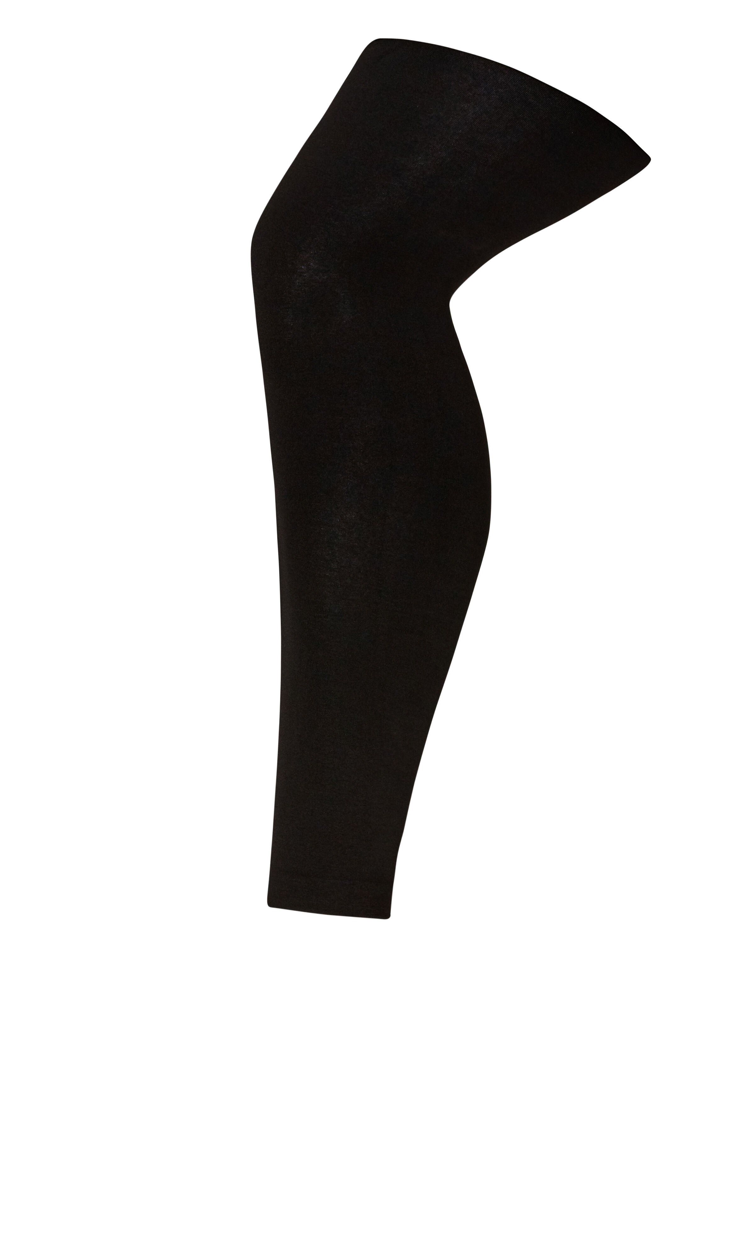 Plush Lined Footless Leggings - black, , alternate image number 1