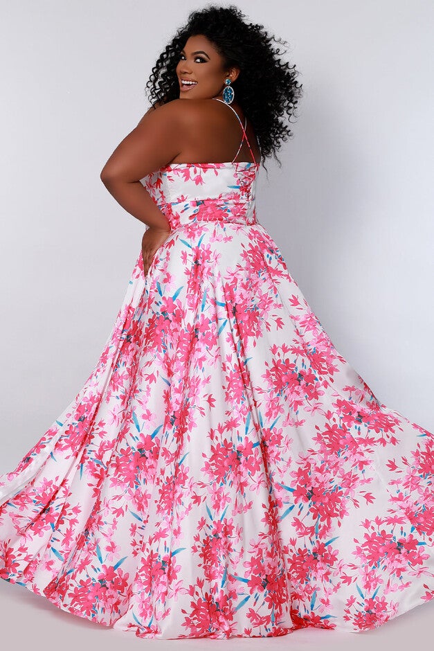 Endless Summer Formal Dress Pink Floral Print Dress Size 14, , alternate image number null