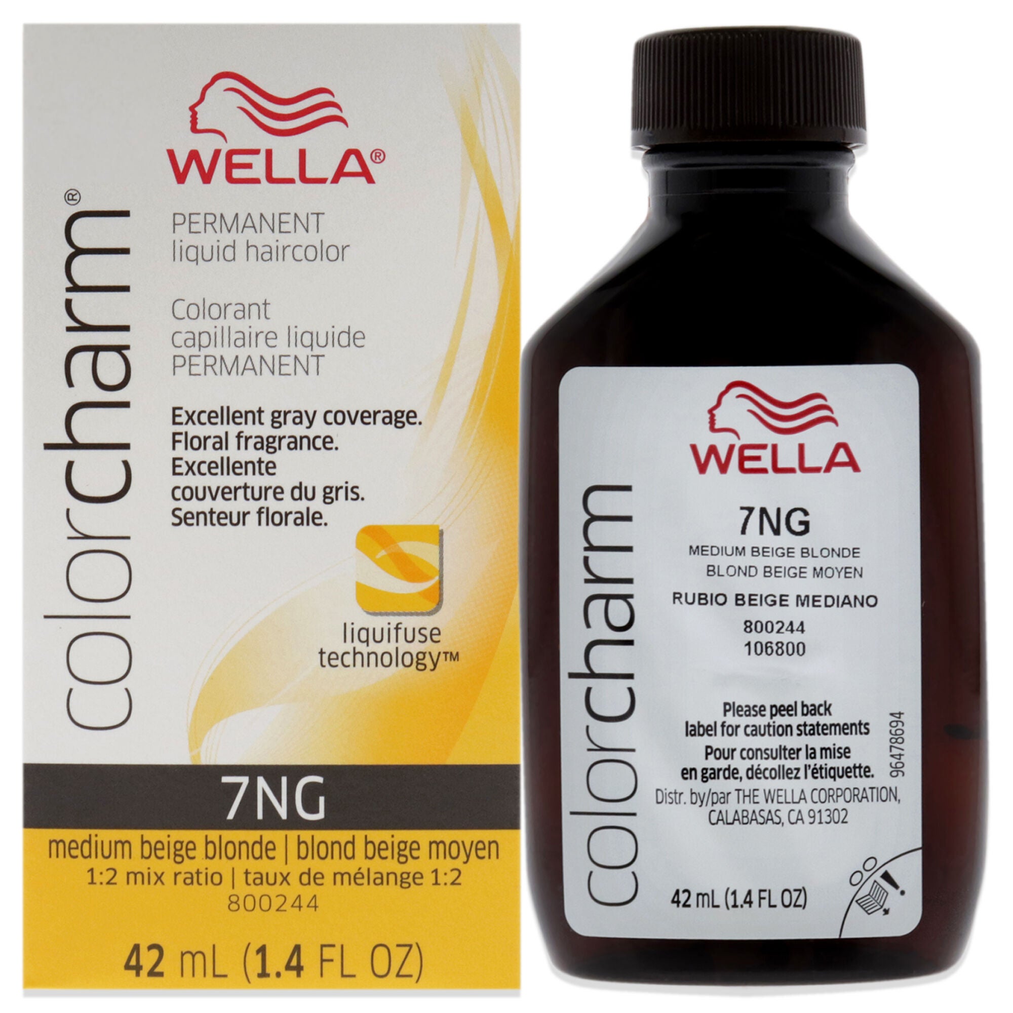 Color Charm Permanent Liquid Hair Color - 7NG Medium Beige Blande by Wella for Unisex - 1.42 oz Hair Color, See Description, hi-res image number 0