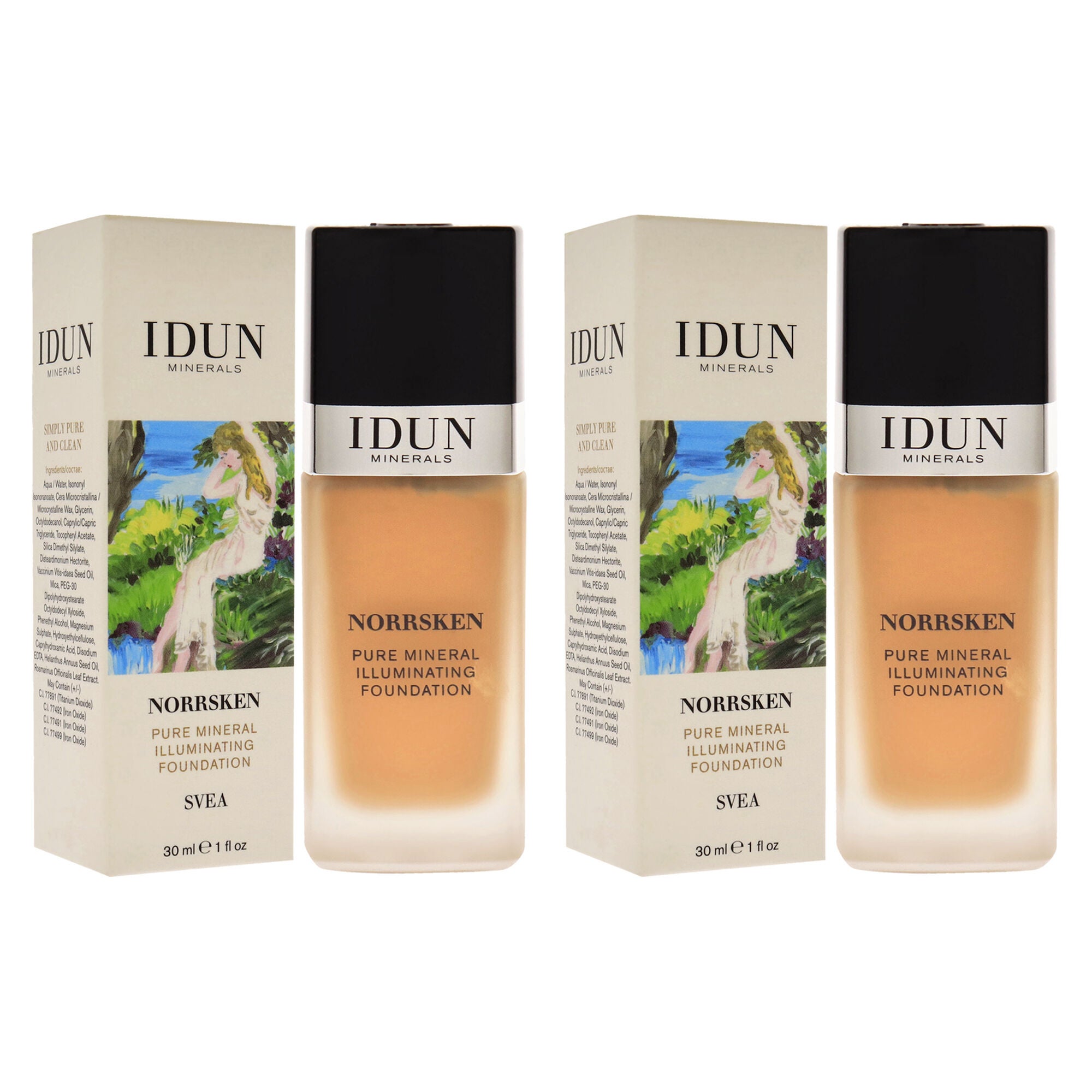 Norrsken Foundation - 209 Svea by Idun Minerals for Women - 1 oz Foundation - Pack of 2, See Description, alternate image number 1