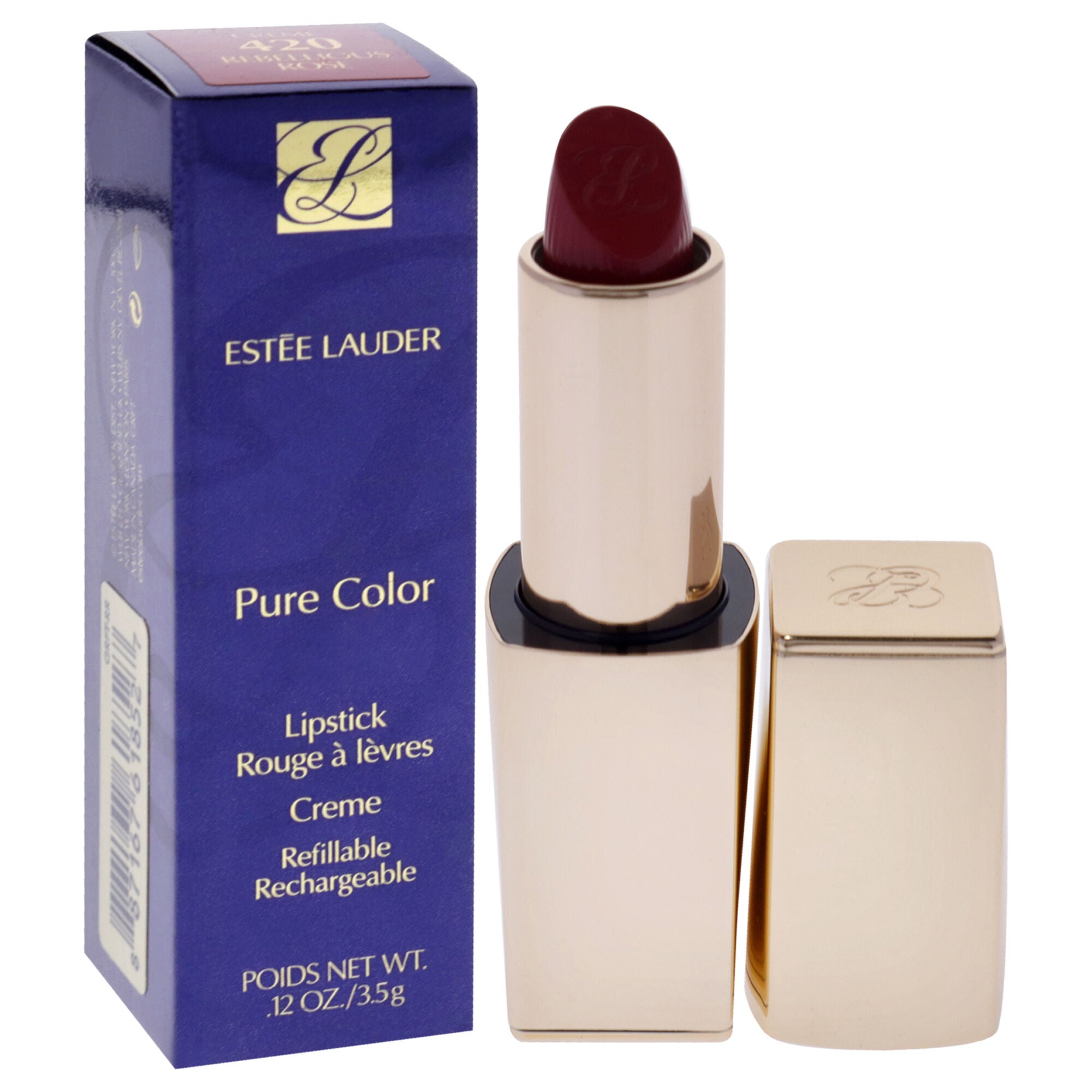Pure Color Creme Lipstick - 420 Rebellious Rose by Estee Lauder for Women - 0.12 oz Lipstick (Refillable), See Description, alternate image number 1