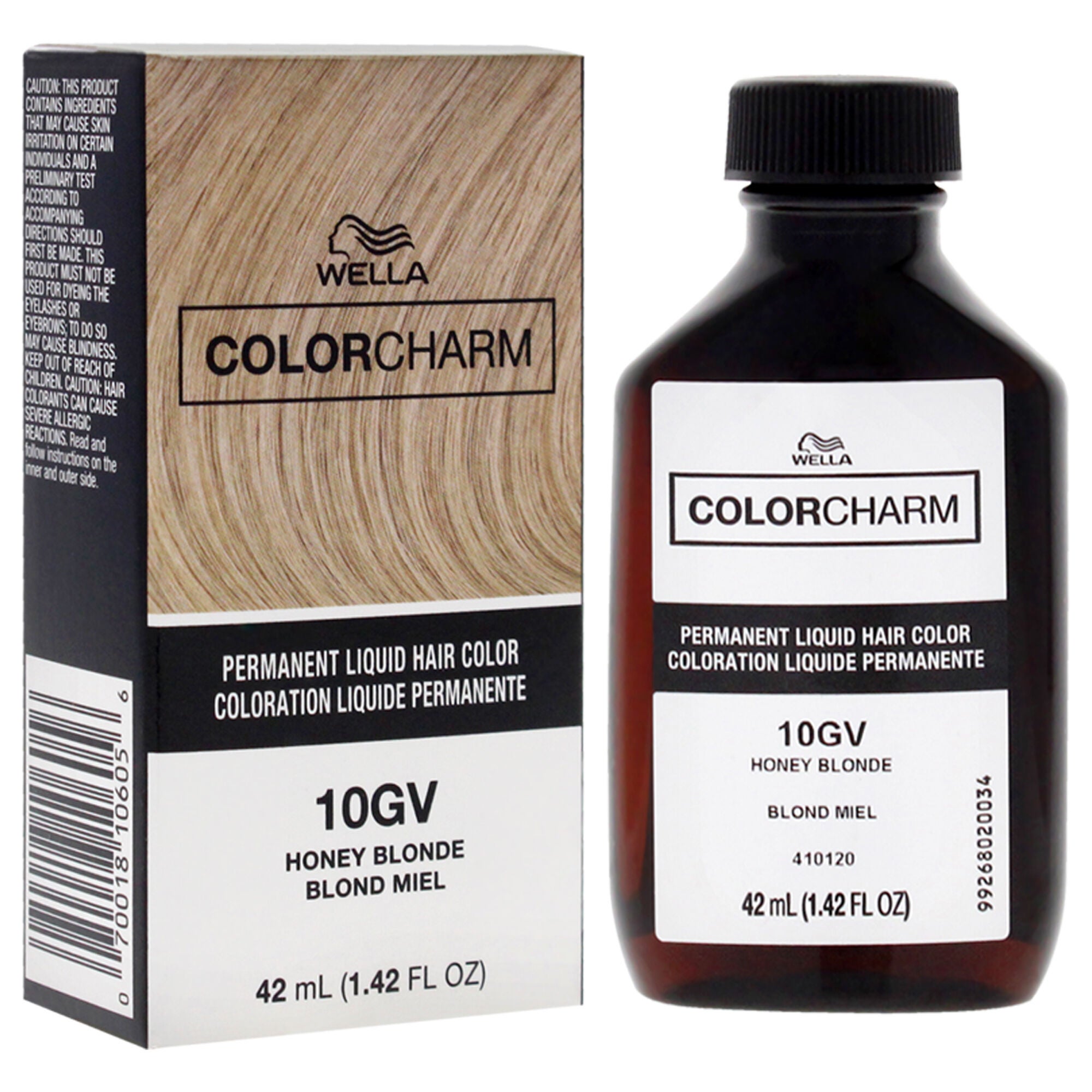 Color Charm Permanent Liquid Hair Color - 1036 10GV Honey Blonde by Wella for Unisex - 1.42 oz Hair Color, See Description, alternate image number 2