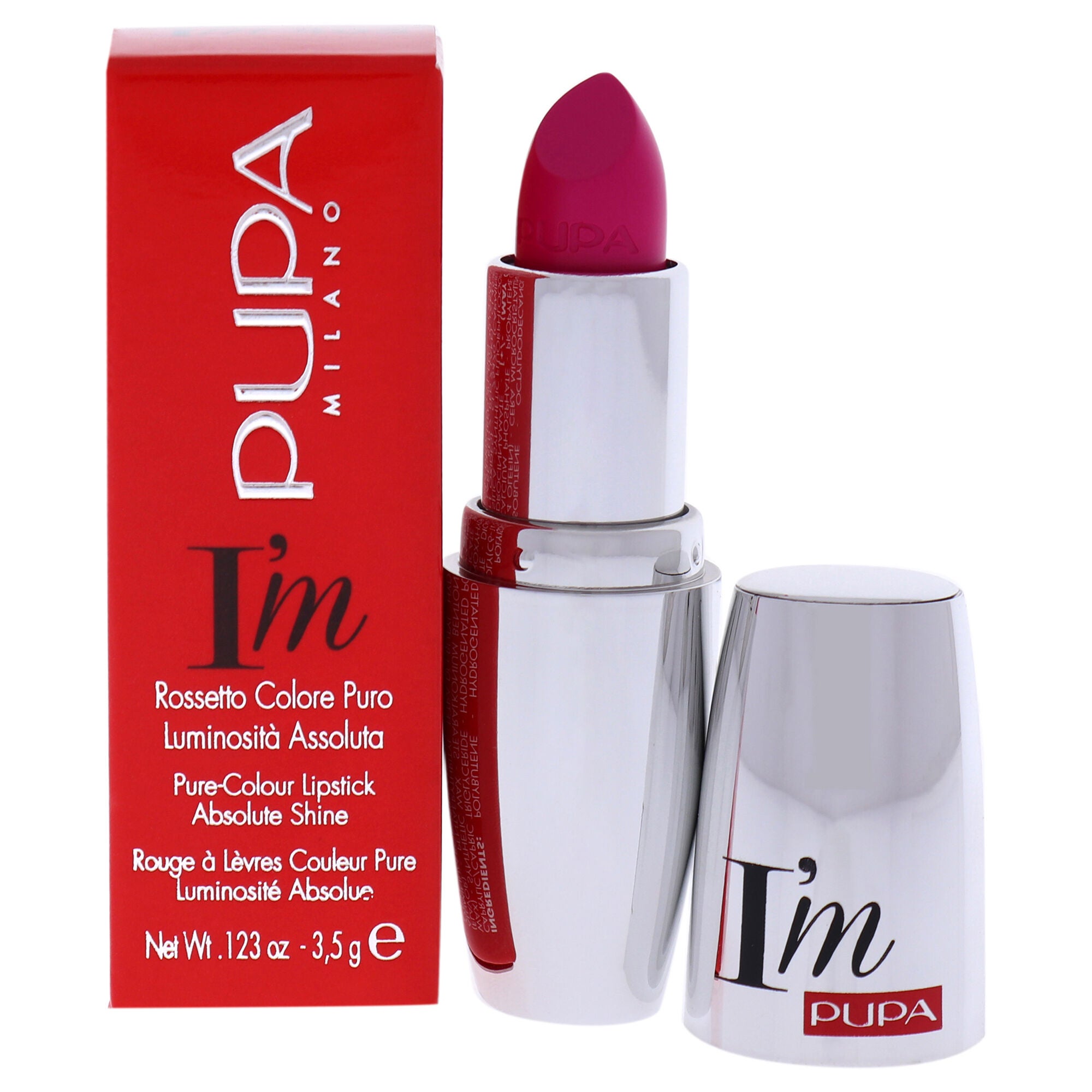I Am Pure-Colour Lipstick - 405 Electric Fuchsia by Pupa Milano for Women - 0.123 oz Lipstick, See Description, hi-res image number 0