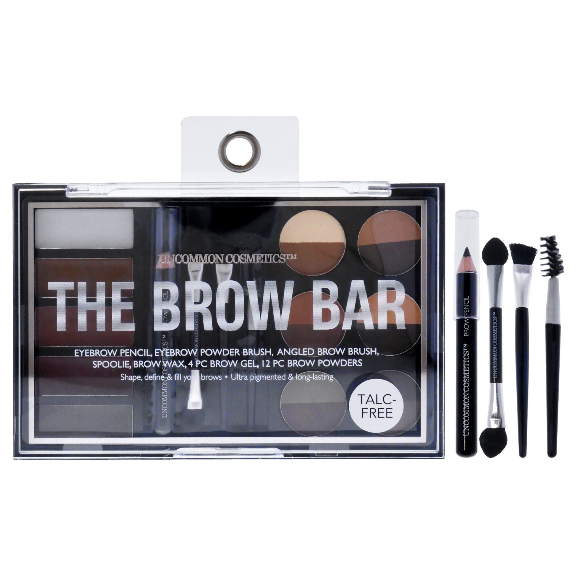 The Brow Bar by Uncommon Cosmetics for Women - Eyebrow Pencil, Eyebrow Powder Brush, Brow Angled Brush, Spoolie, 0.05oz Eyebrow Wax, 0.2oz Brow Gel, 0.48oz Brow Powders, Multi, hi-res image number 0