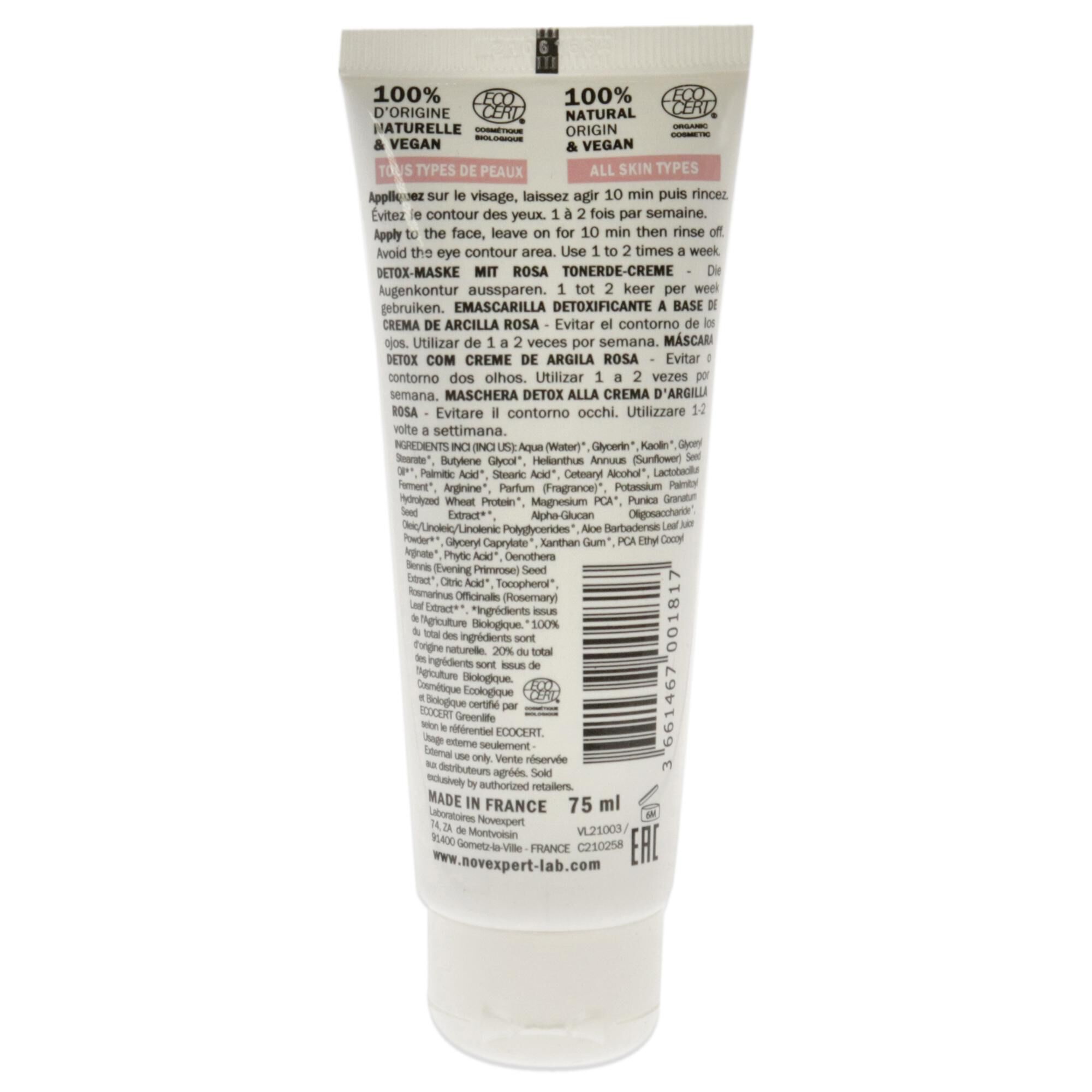 Detox Mask With Creamy Pink Clay by Novexpert for Unisex - 2.53 oz Mask, , alternate image number 3