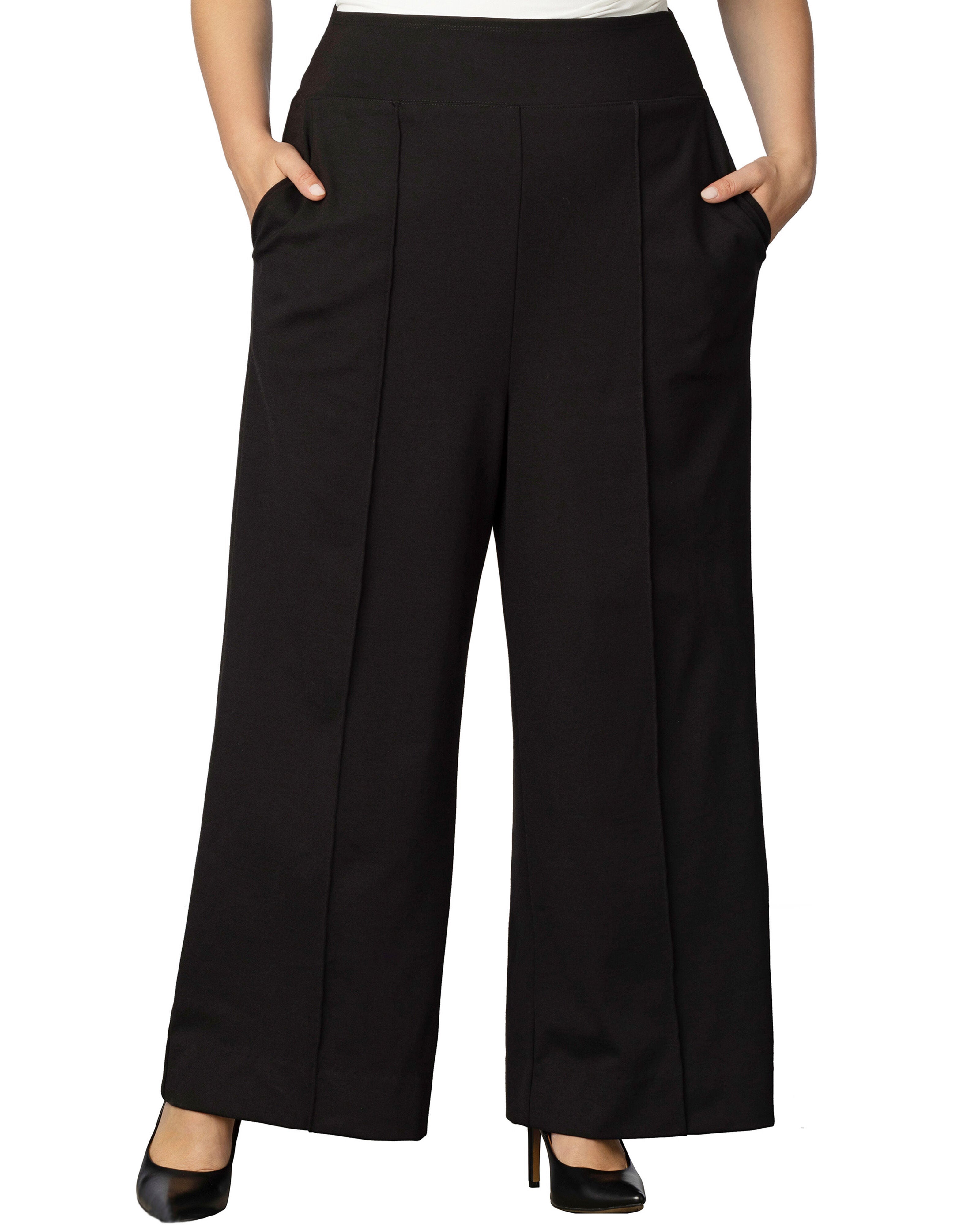 Polished Ponte Pants, BLACK NOIR / Black, hi-res image number 0
