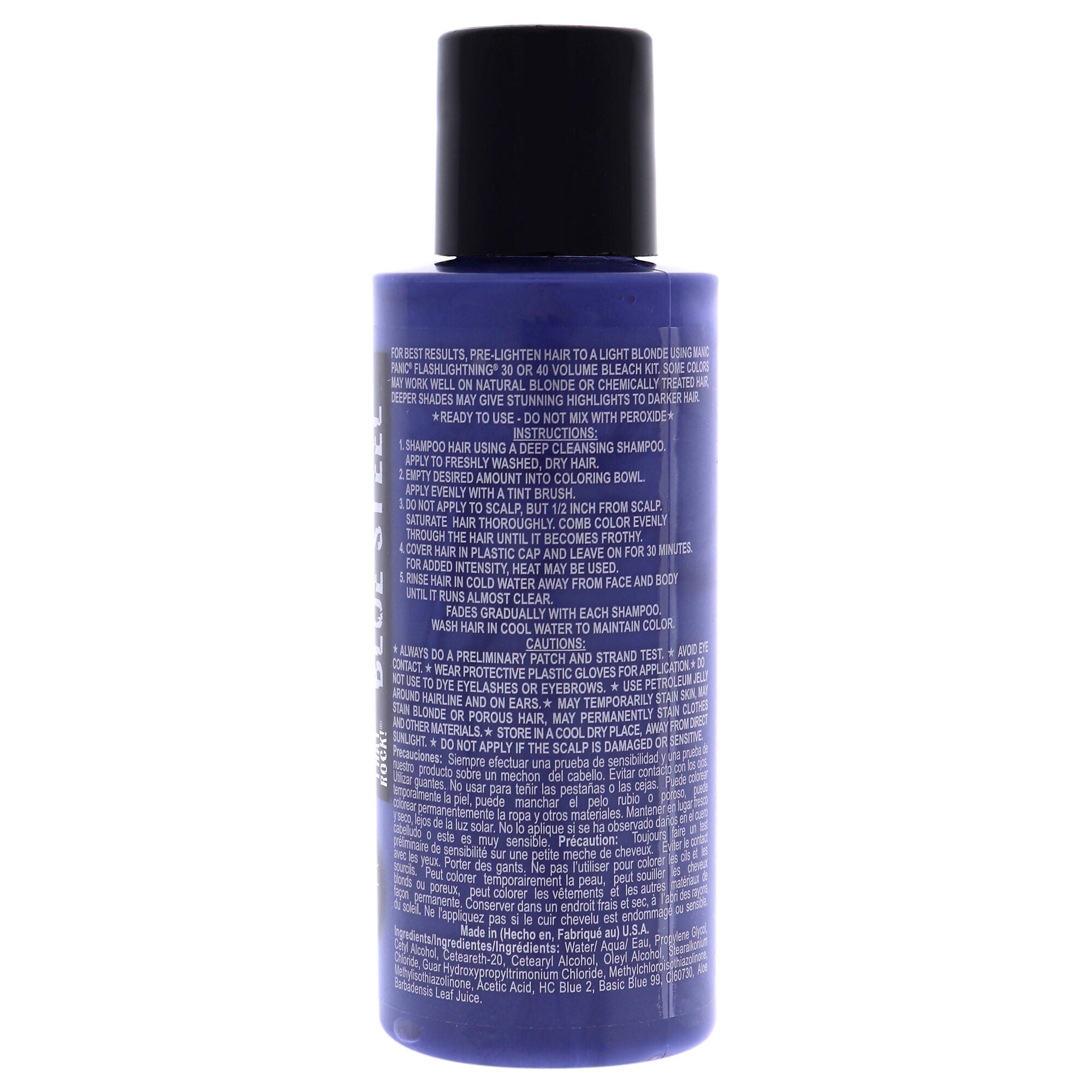 Amplified Hair Color - Blue Steel by Manic Panic for Unisex - 4 oz Hair Color, See Description, alternate image number 1