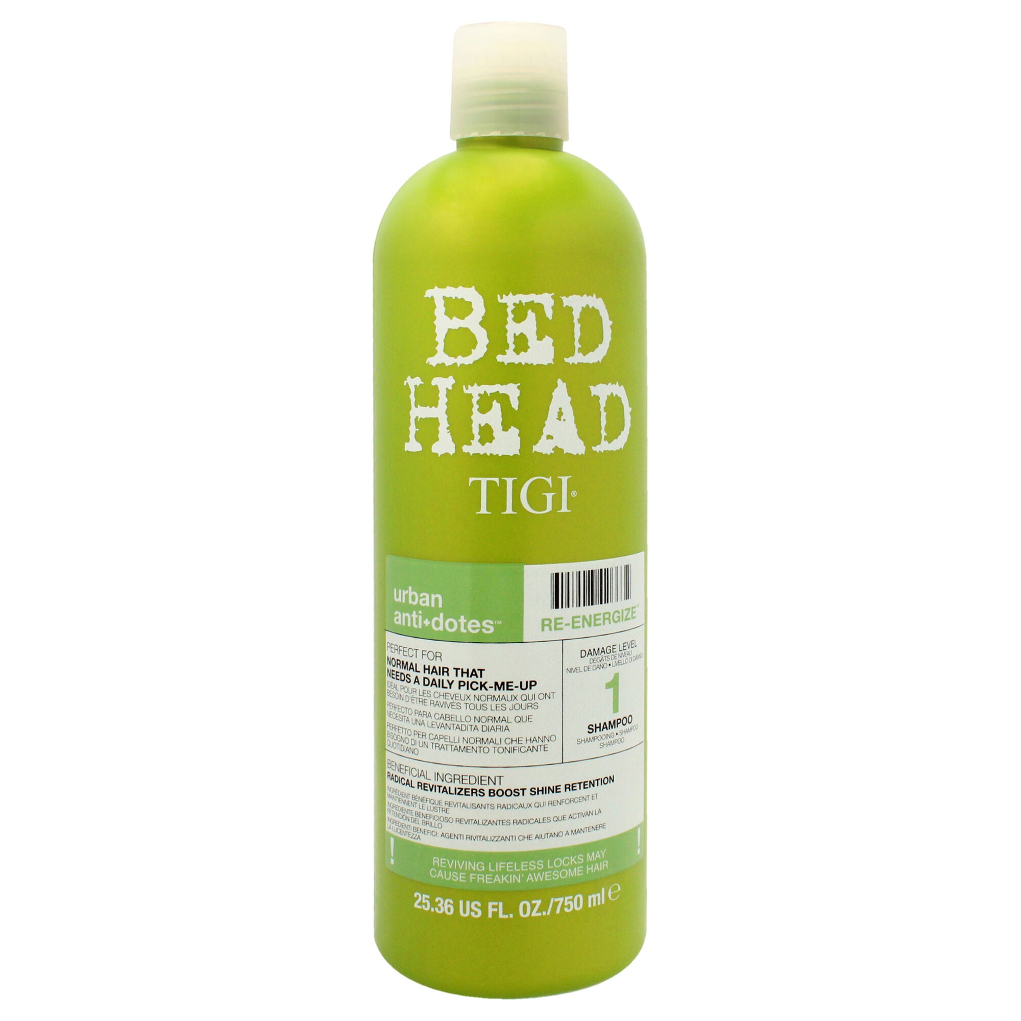 Bed Head Urban Antidotes Re-energize Shampoo by TIGI for Unisex - 25.36 oz Shampoo, See Description, hi-res image number 0